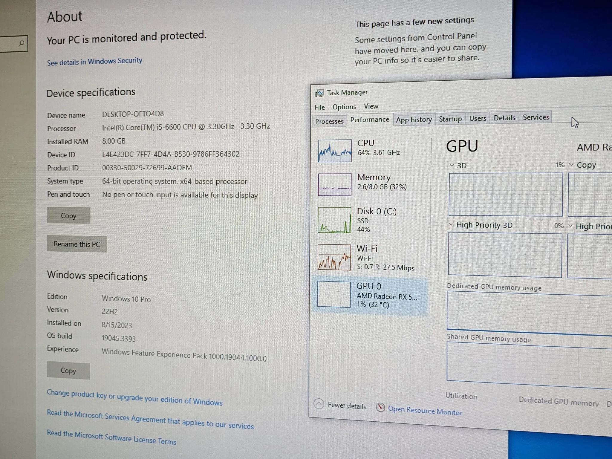GamerSxin Custom 1440p Gaming PC, i5-6600, 5600XT, 8GB DDR4, 1TB SSD.