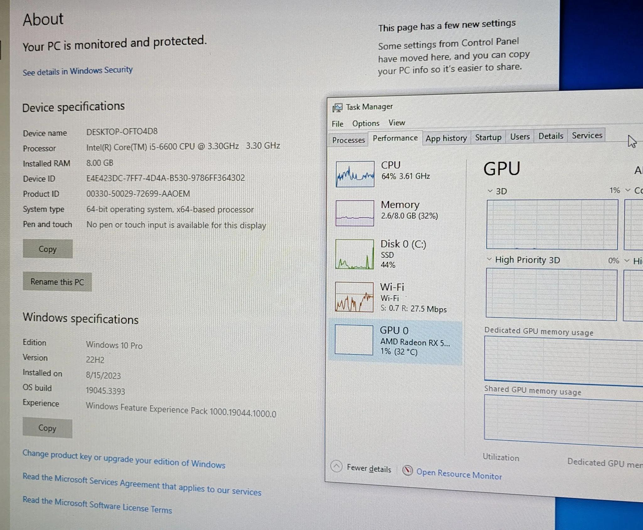 GamerSxin Custom 1440p Gaming PC, i5-6600, 5600XT, 8GB DDR4, 1TB SSD.