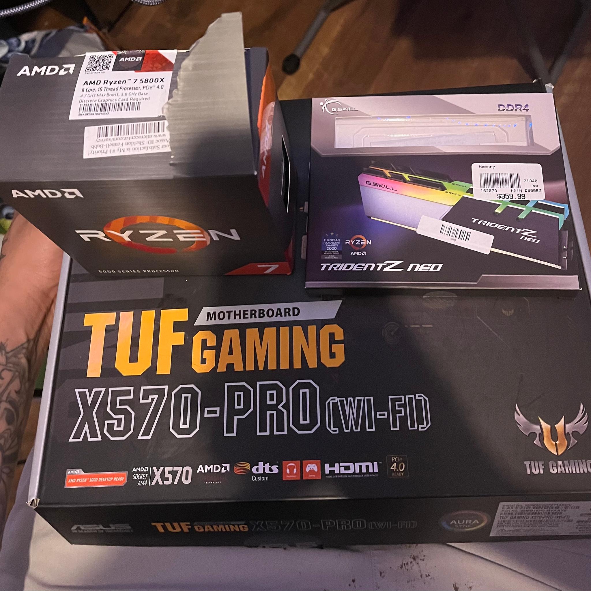 Ryzen 5 5600X + Tuf Gaming X570-PRO(Wifi) + 32 Trident Zeo RGB DDR4 3200 Combo/Bundle