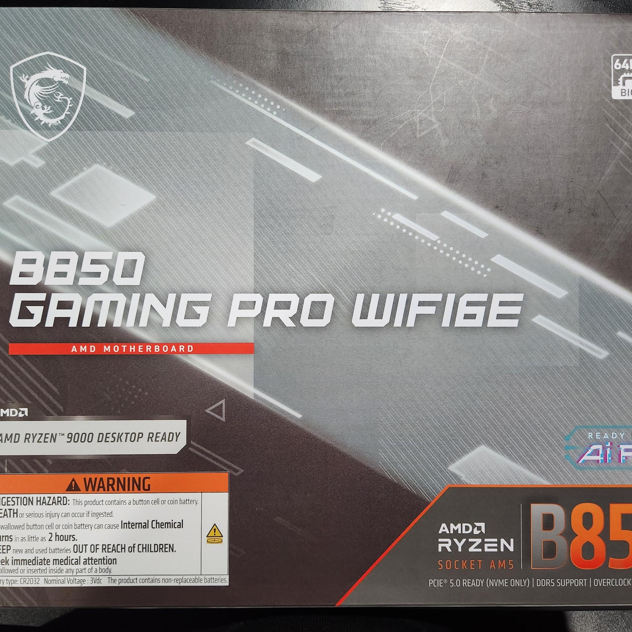 MSI B850 GAMING PRO WIFI6E-AMD RYZEN 5 9600X- 32GB DDR5 RAM BUNDLE