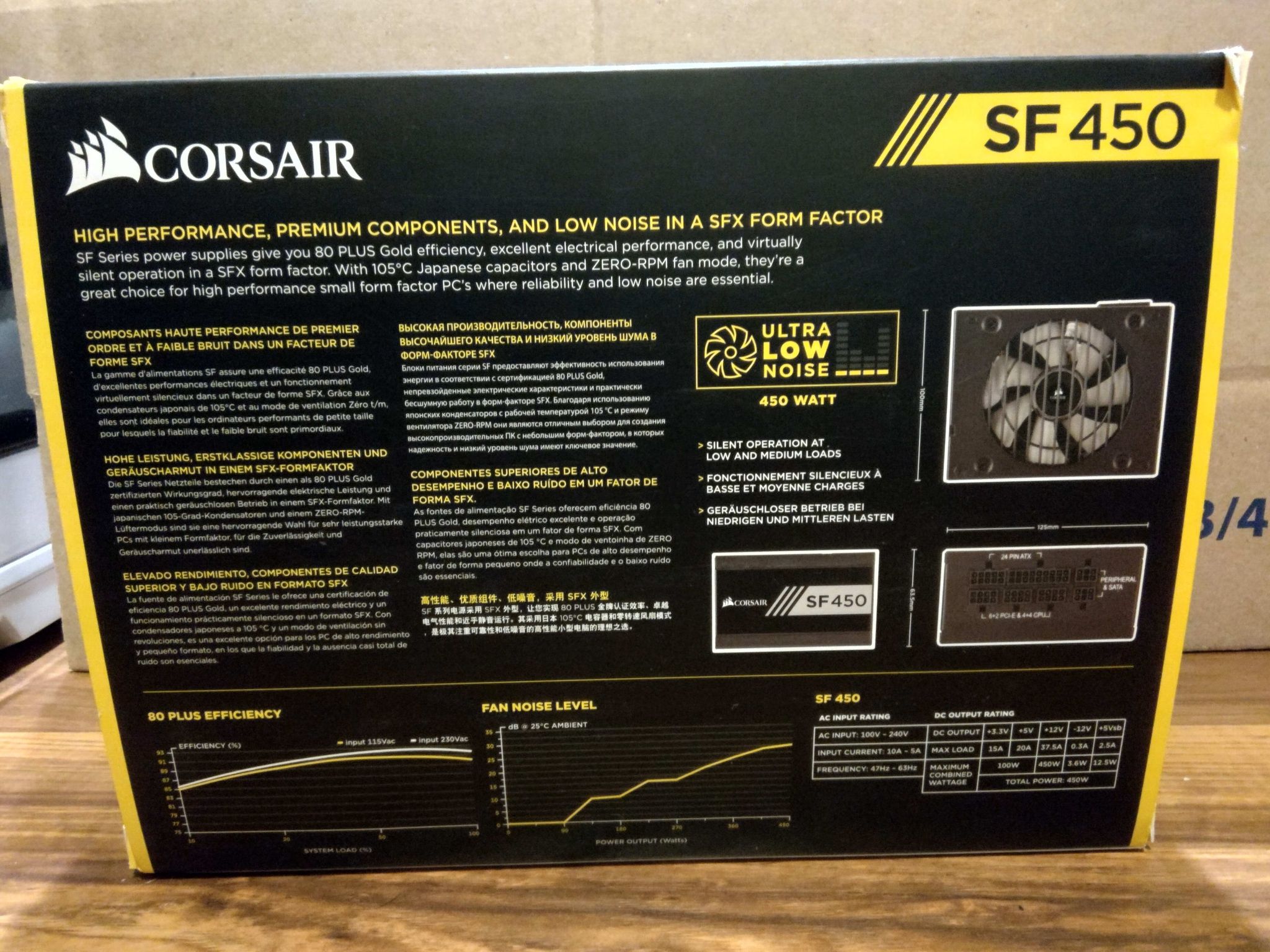 Corsair SF Series, SF450, 450 Watt, SFX, 80+ Gold Certified, Fully Modular Power Supply