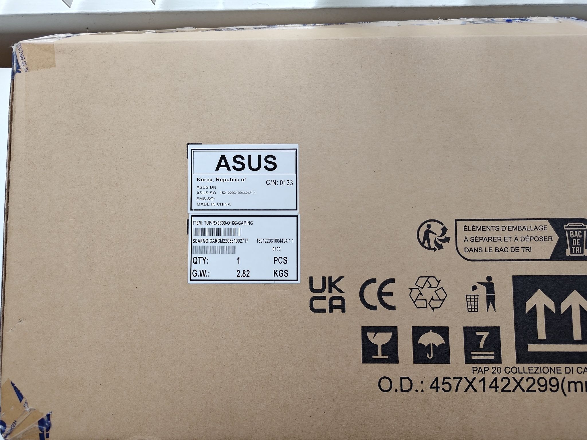 Like new ASUS TUF Gaming Radeon RX 6800 O16G OC D6 16GB