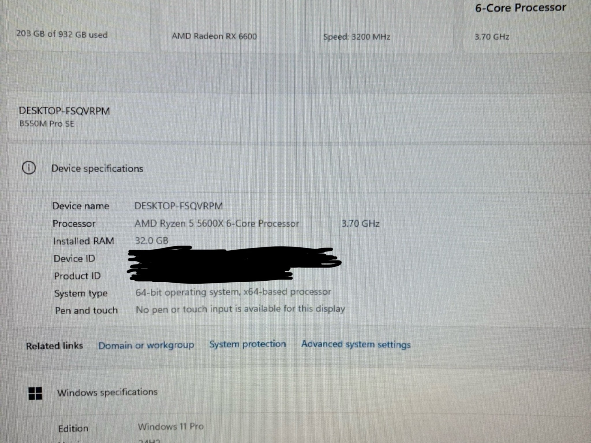 Asrock Ryzen 5 5600x & Rx 6600 1tb ,32gb ram
