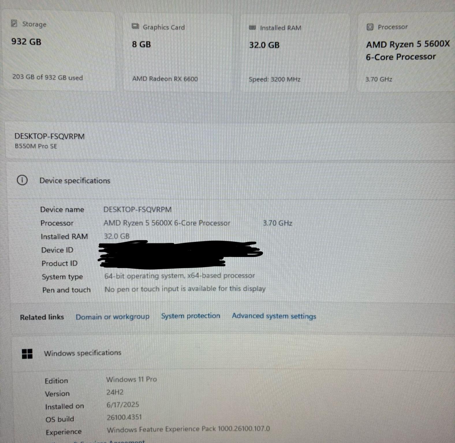 Asrock Ryzen 5 5600x & Rx 6600 1tb ,32gb ram