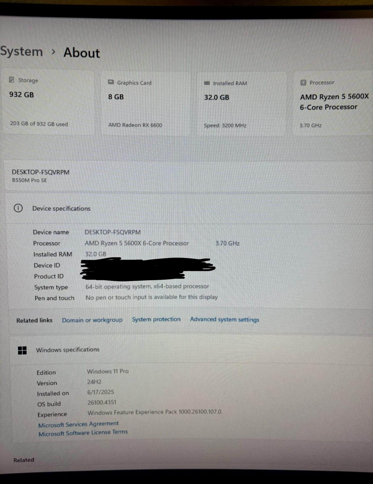 Asrock Ryzen 5 5600x & Rx 6600 1tb ,32gb ram