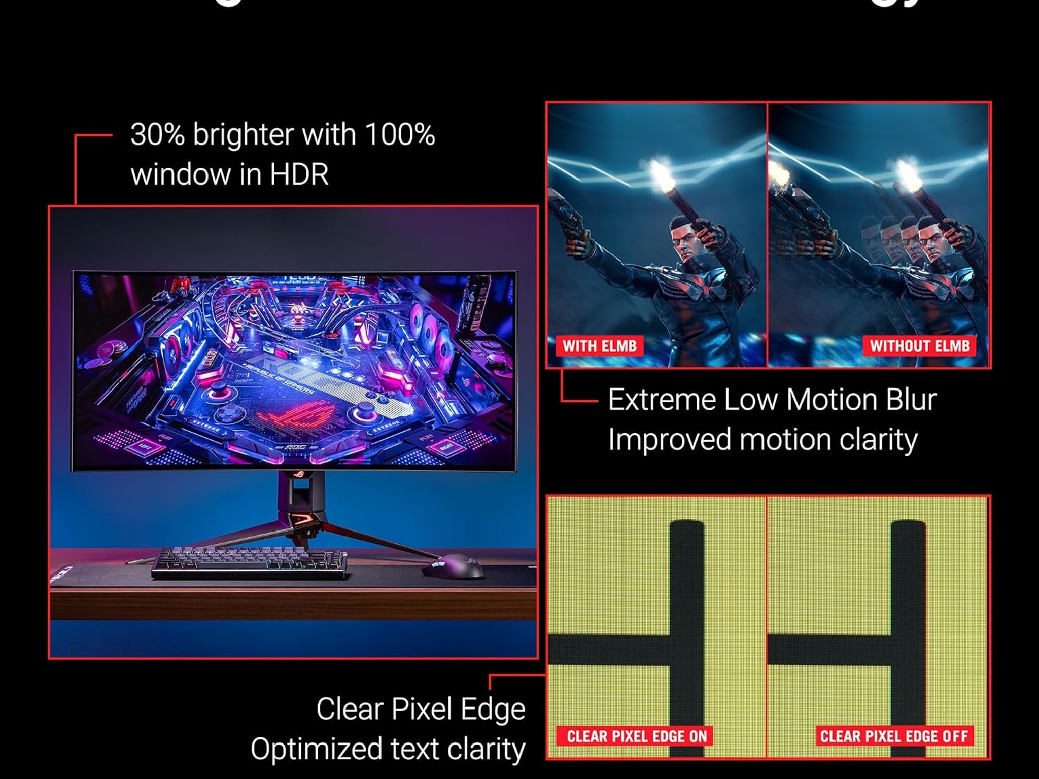 ASUS ROG Swift 34” OLED Ultrawide 800R Curved Gaming Monitor (PG34WCDM) – 21:9 (3440 x 1440), 240Hz