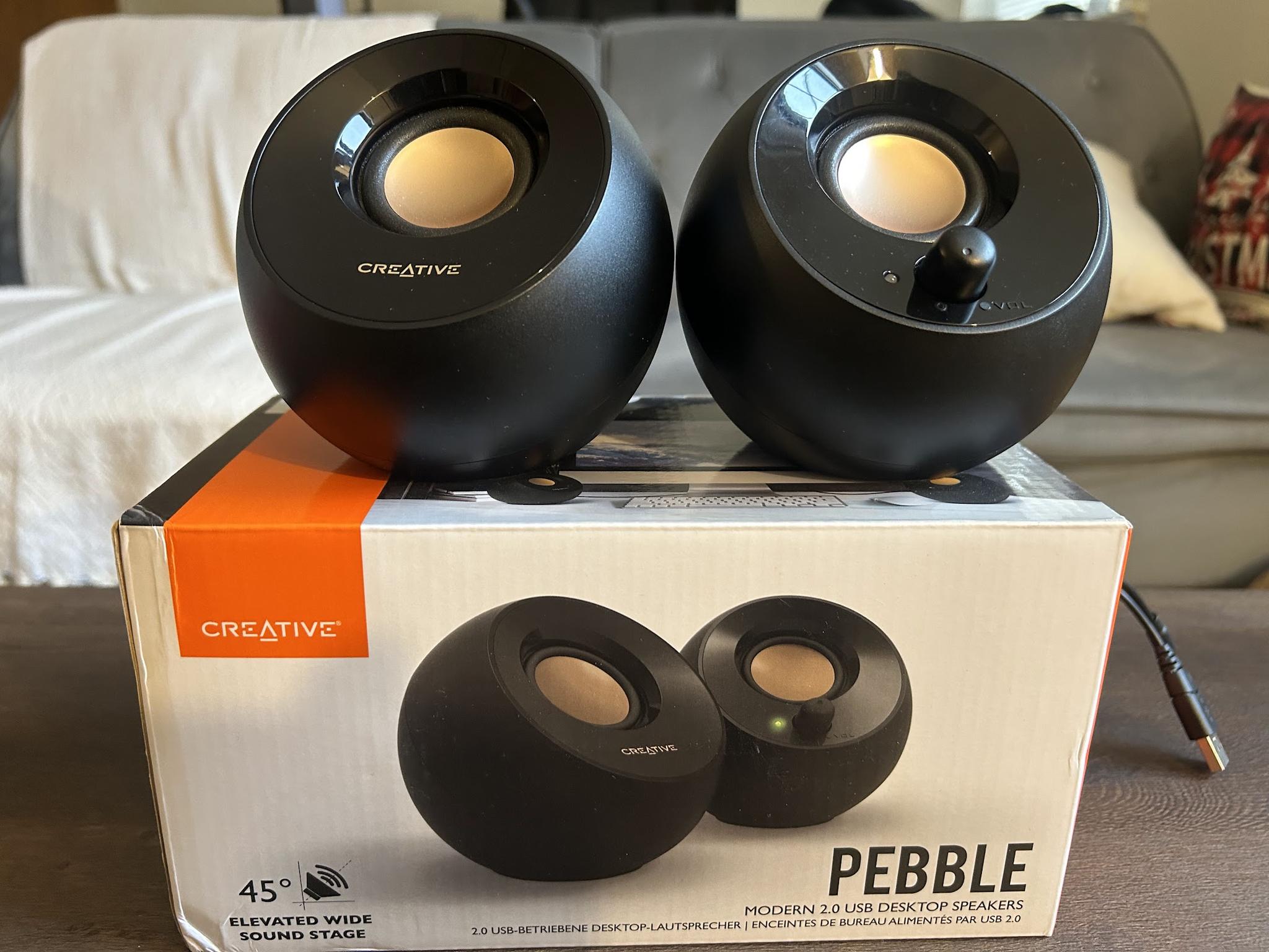 Creative Pebble 2.0 USB-Powered Desktop Speakers with Far-Field Drivers and Passive Radiators