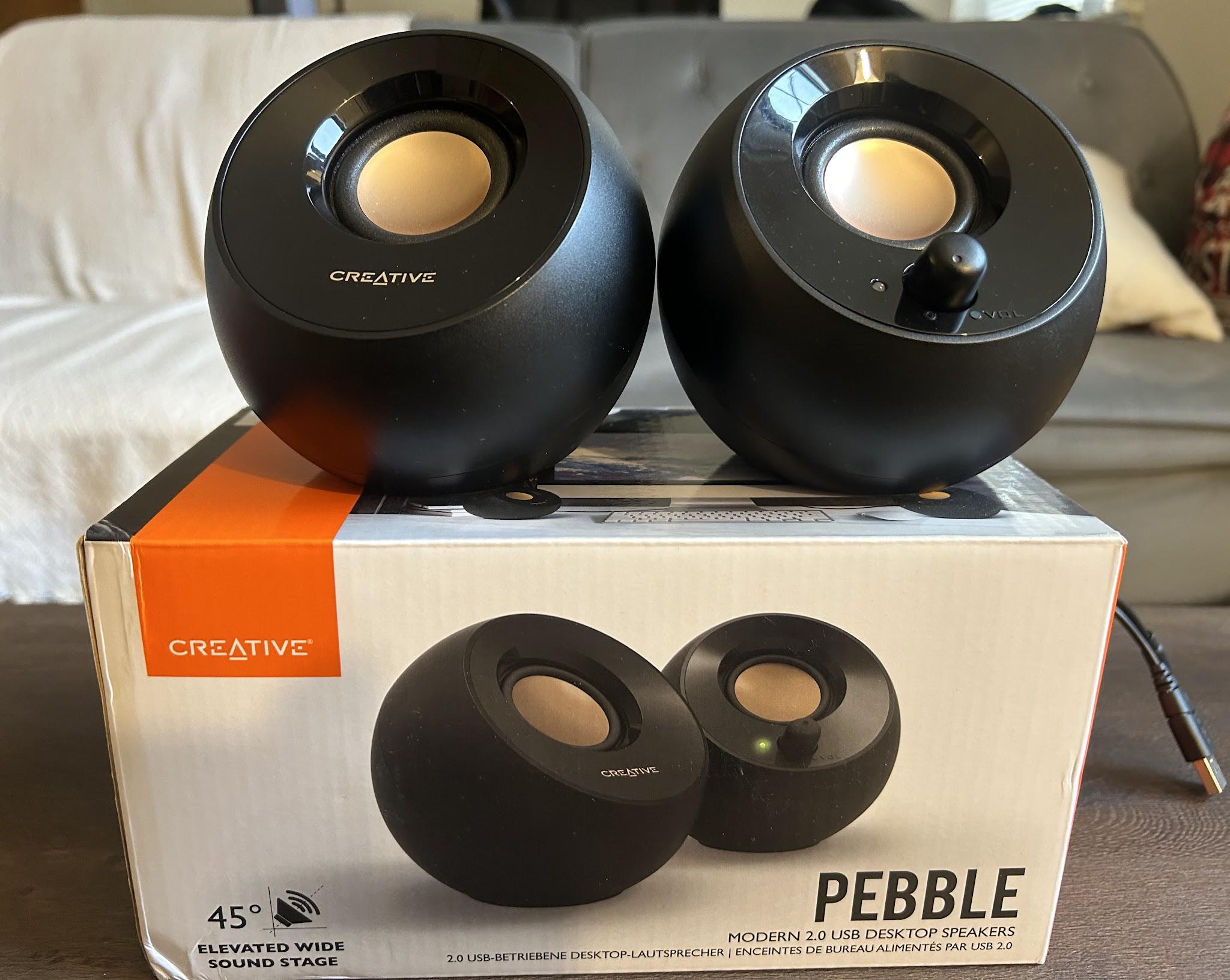 Creative Pebble 2.0 USB-Powered Desktop Speakers with Far-Field Drivers and Passive Radiators