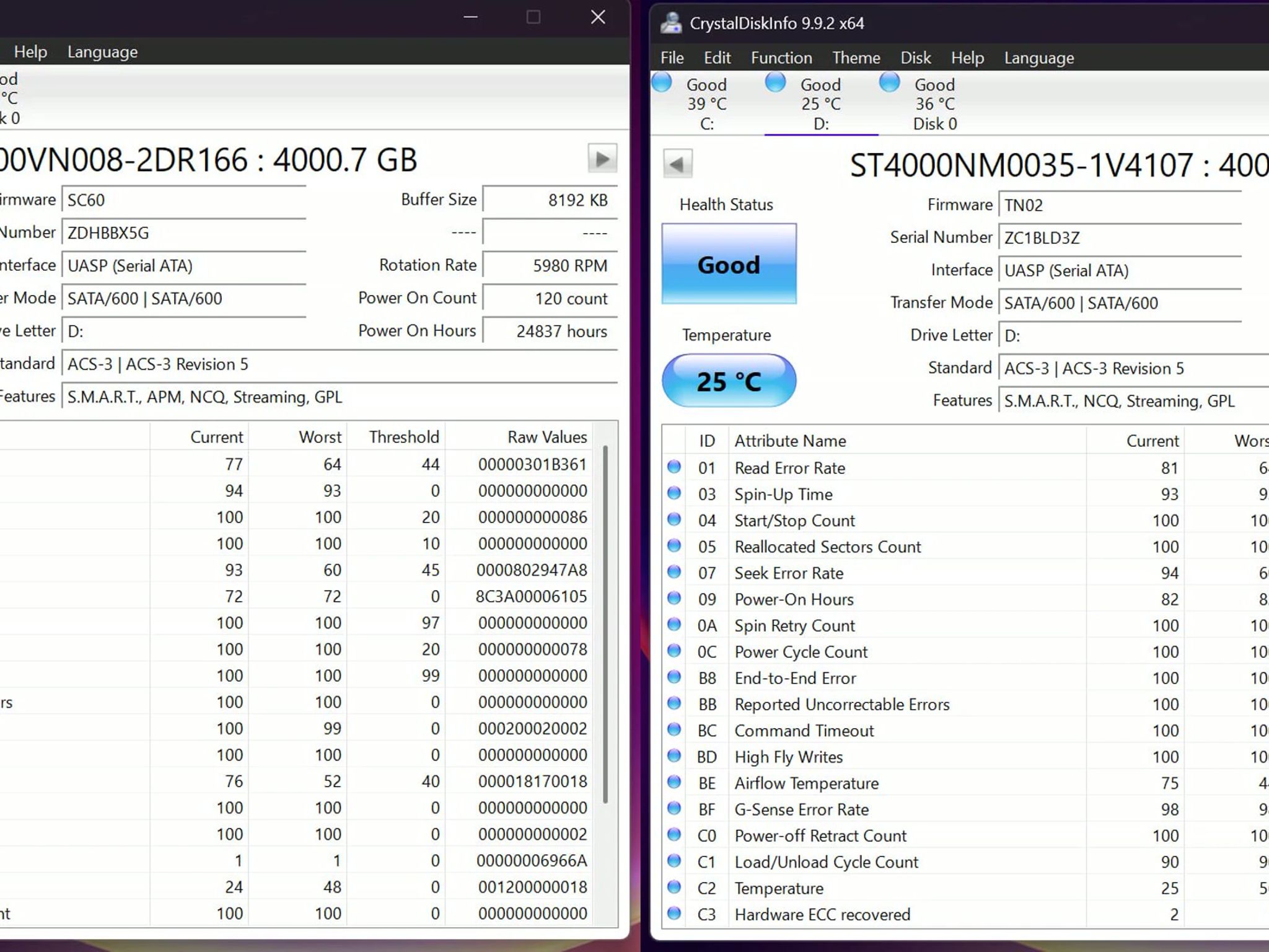 Seagate 4TB SATA HDDs — IronWolf + Enterprise