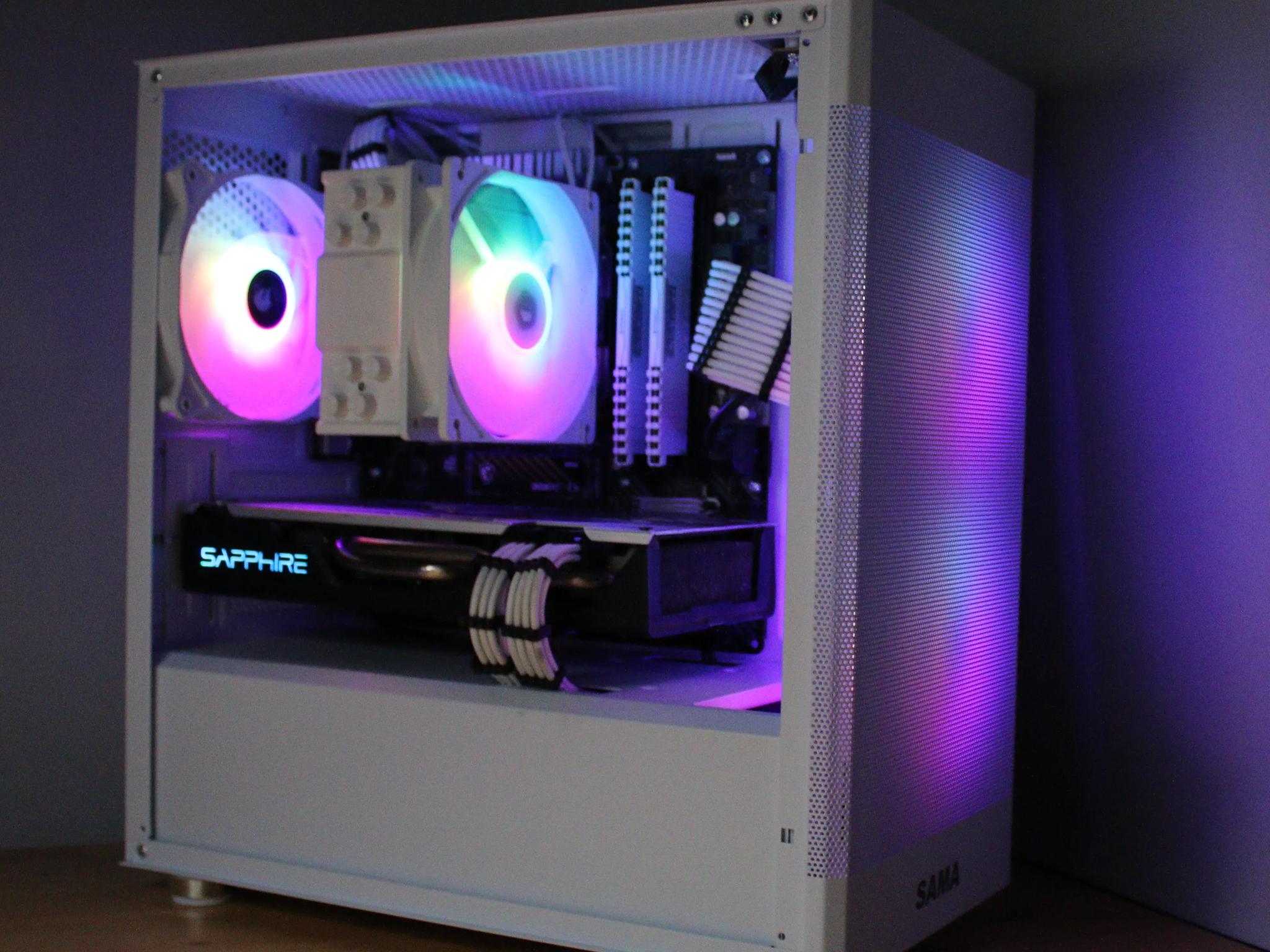 1080p AMD RX 580 + Ryzen 5 2400g White and Black ARGB Custom Gaming PC