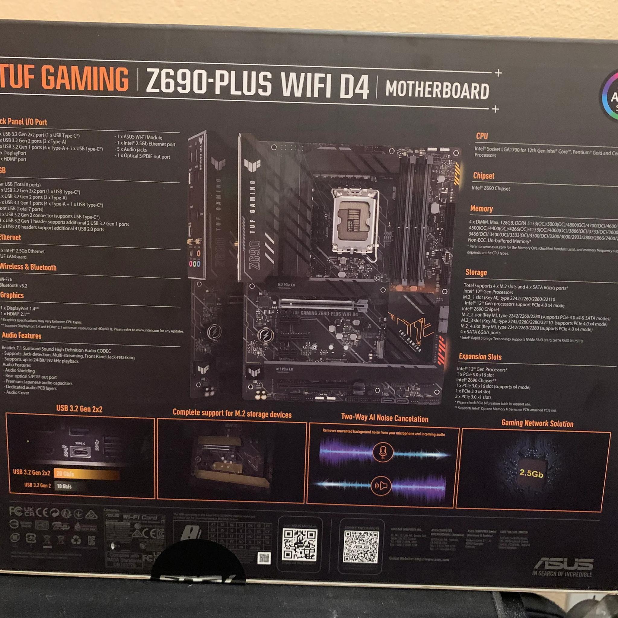 Act fast! BNIB/Sealed Asus TUF gaming z690-plus WIFI D4