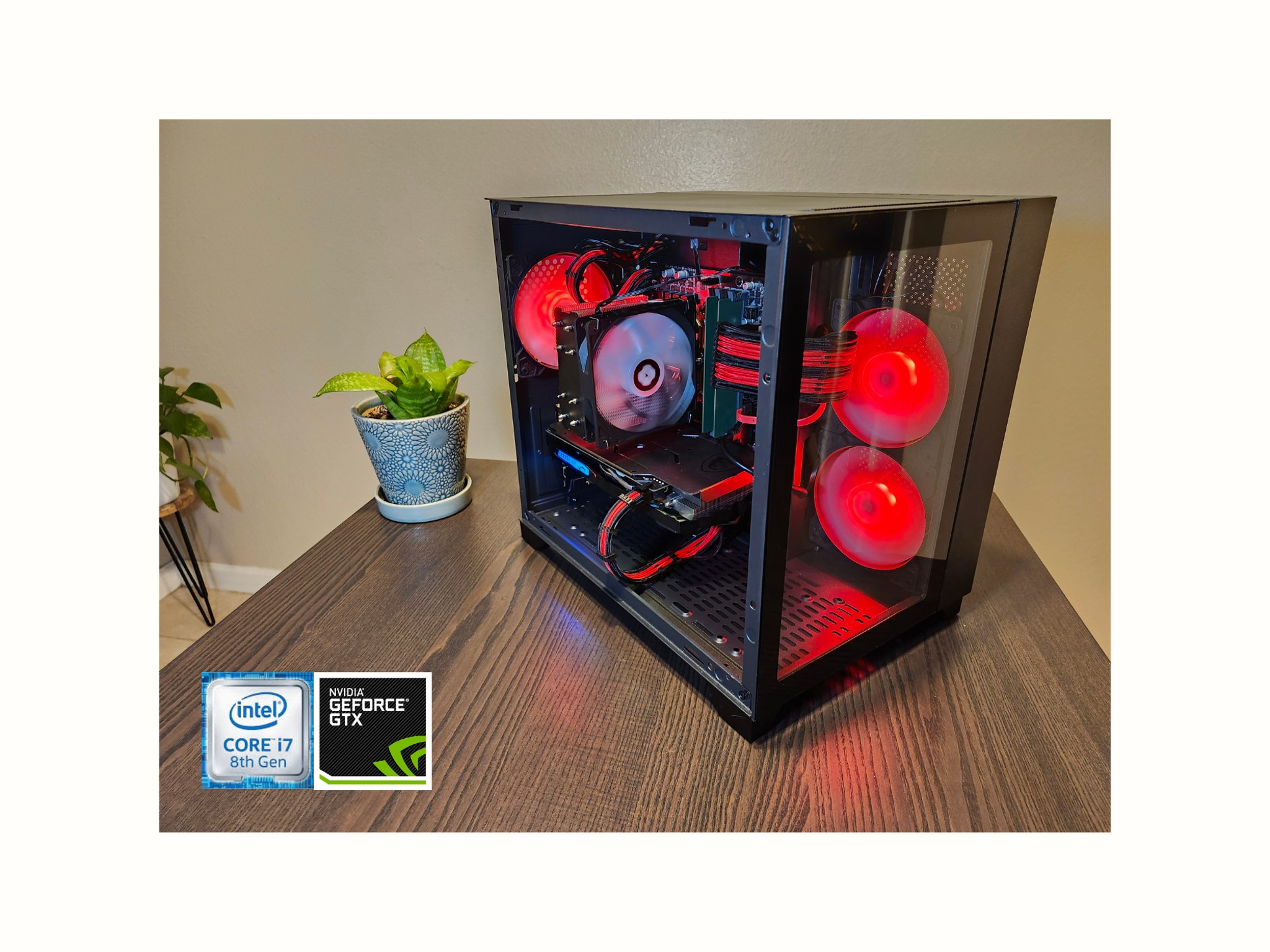 Custom Gaming PC - Intel i7-8700, GTX 1660, 16GB RAM, 500GB SSD - Black Case