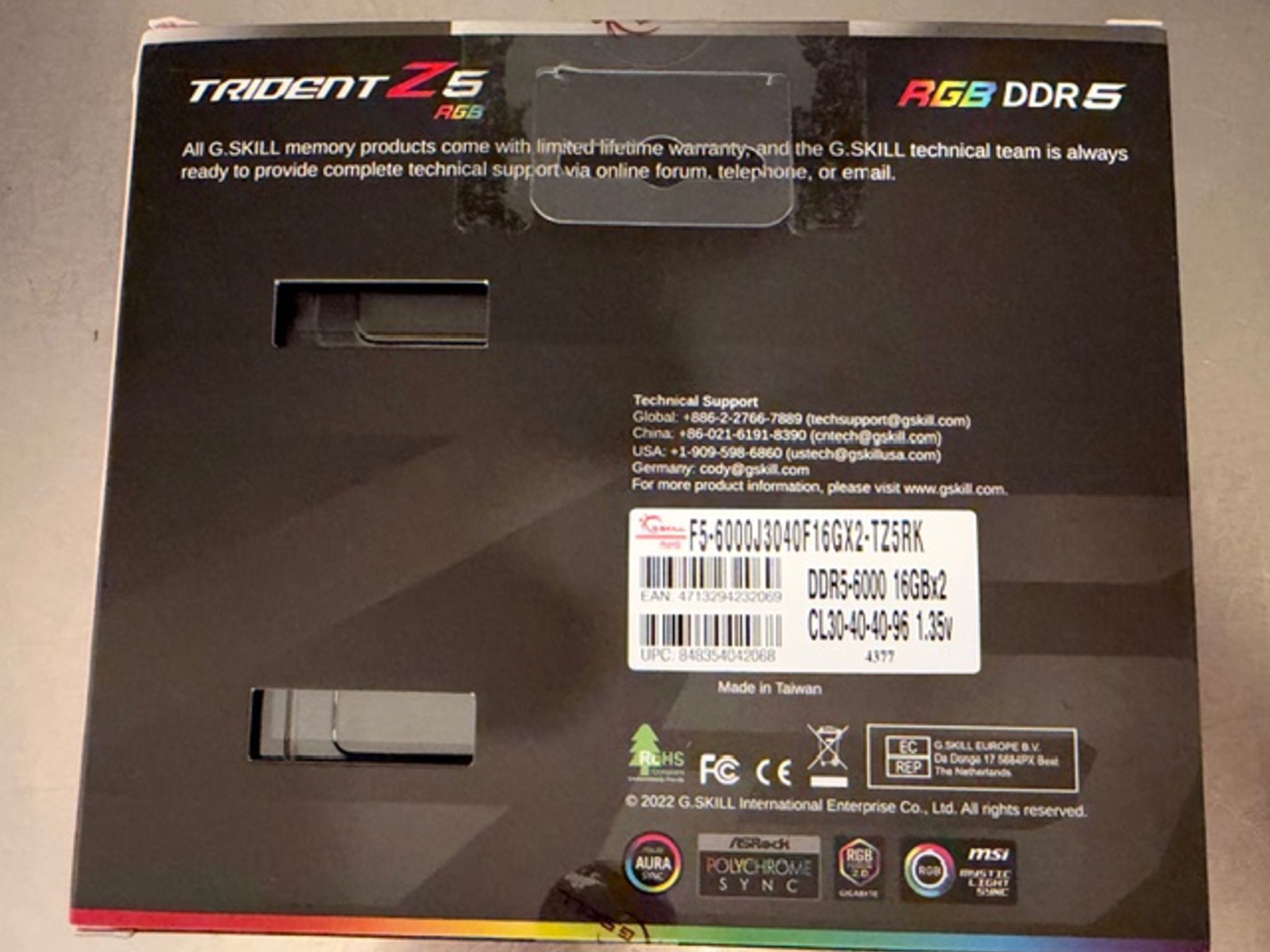 G.Skill Trident Z5 32GB DDR5-6000 (2x16GB)