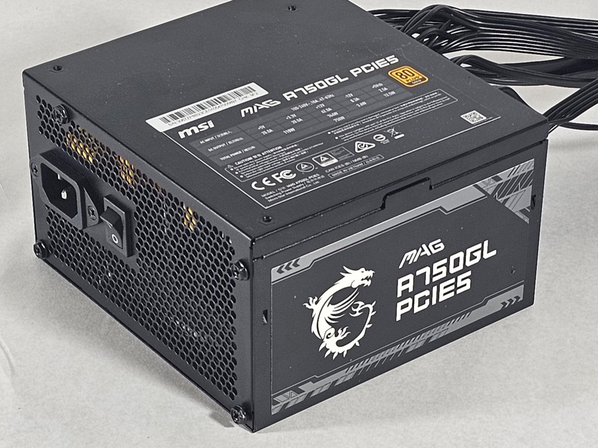 750 Watt PSU MSI MAG A750GL PCIE5 Power Supply