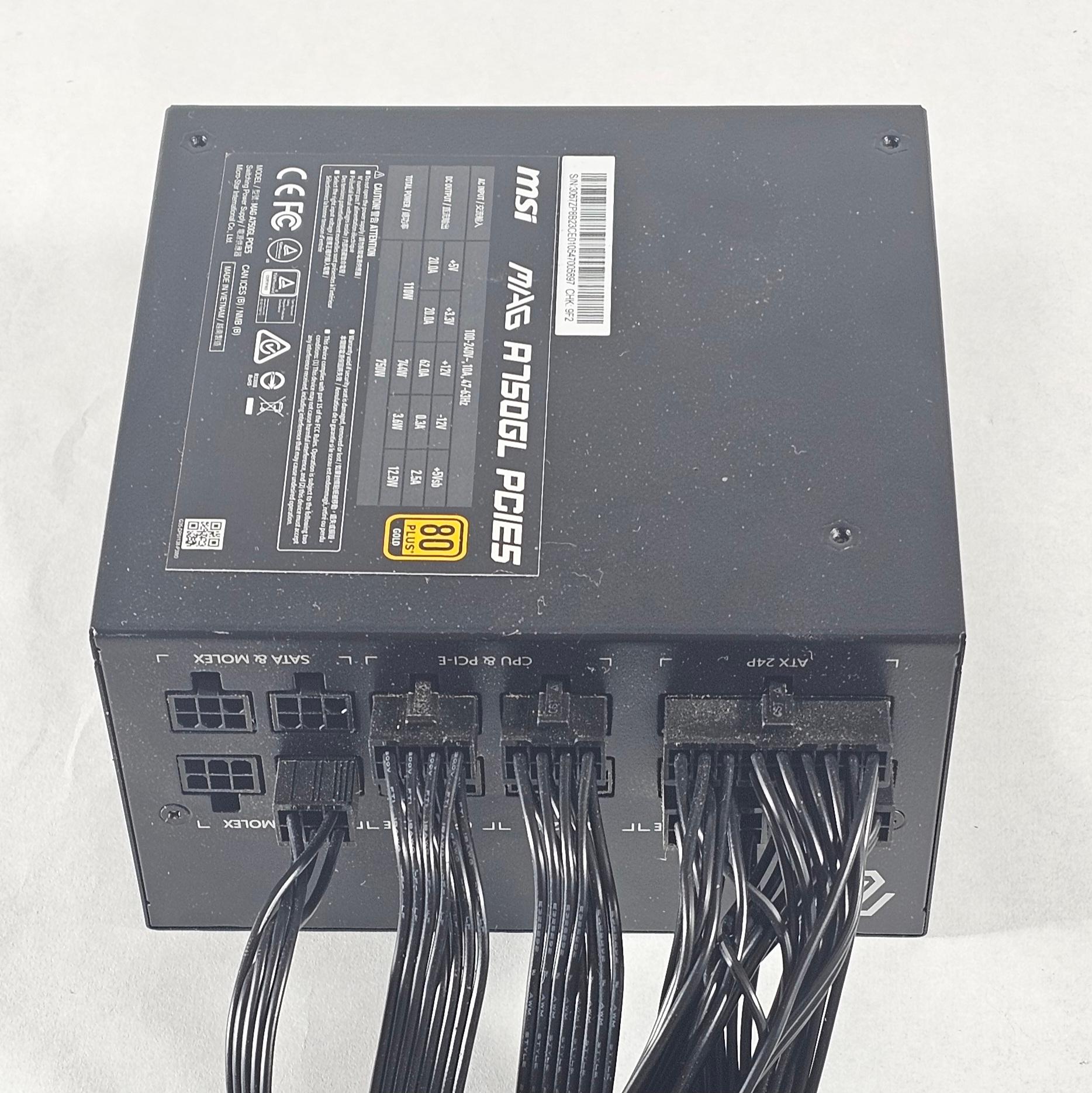 750 Watt PSU MSI MAG A750GL PCIE5 Power Supply