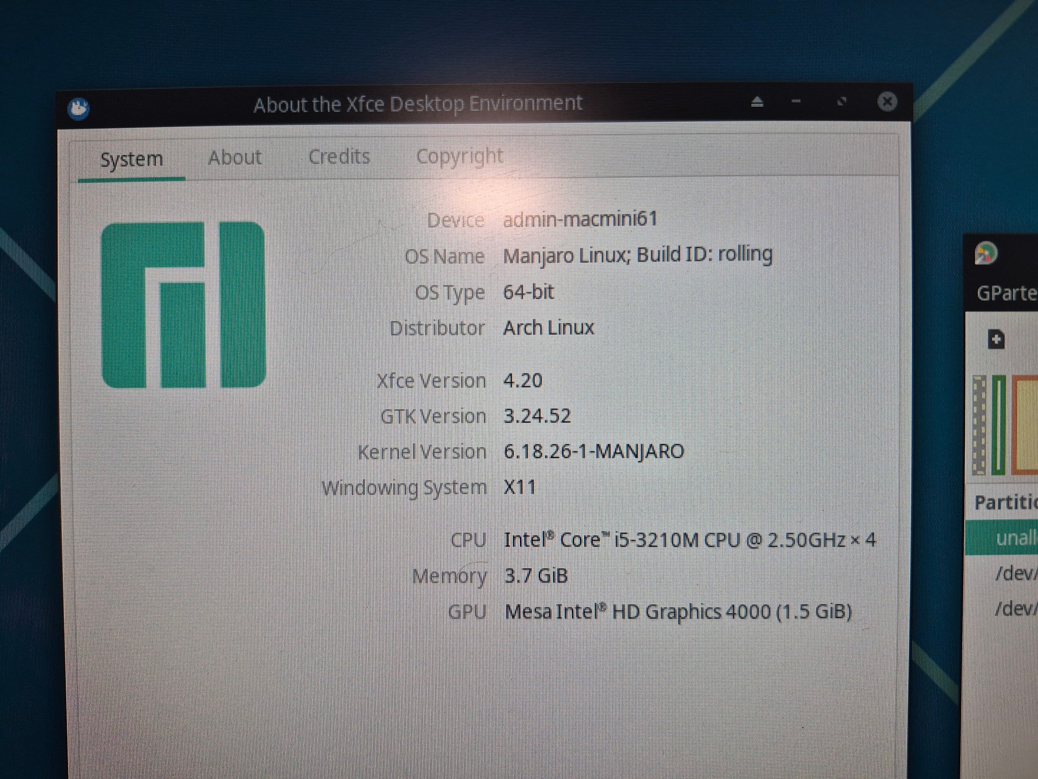 2012 Mac Mini | Manjaro Linux | i5-3210M, 4GB RAM, 500GB HDD