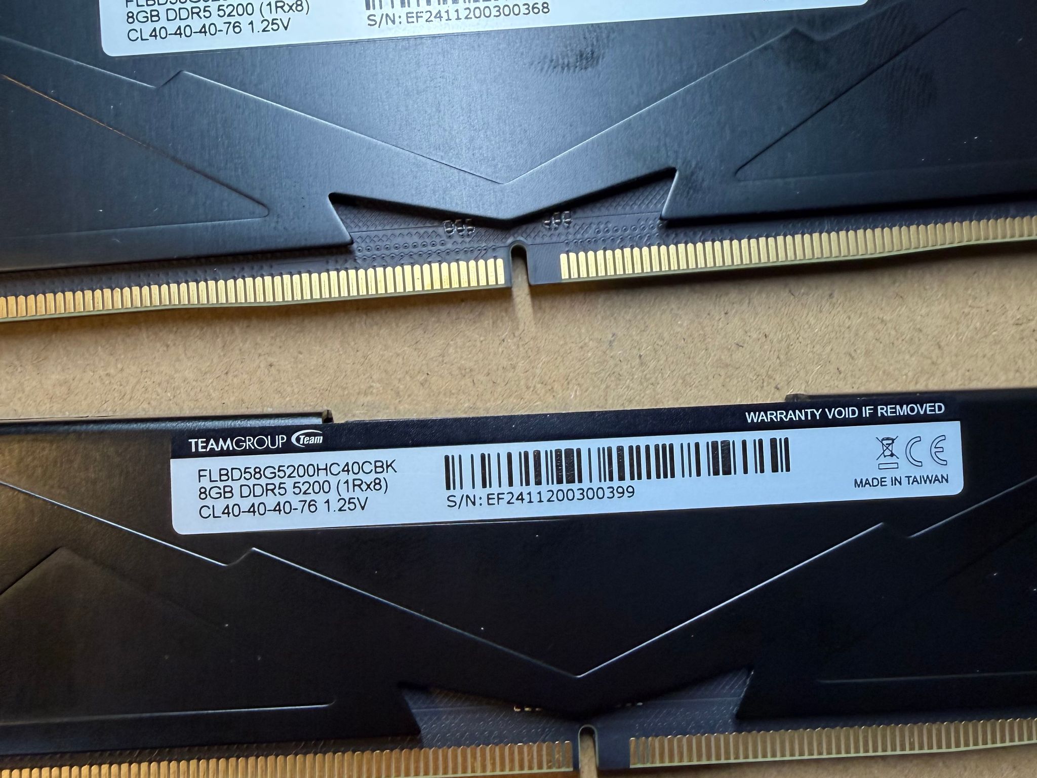 16 GB DDR5 Ram Team Group T Force Vulcan