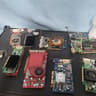box of older graphics cards.