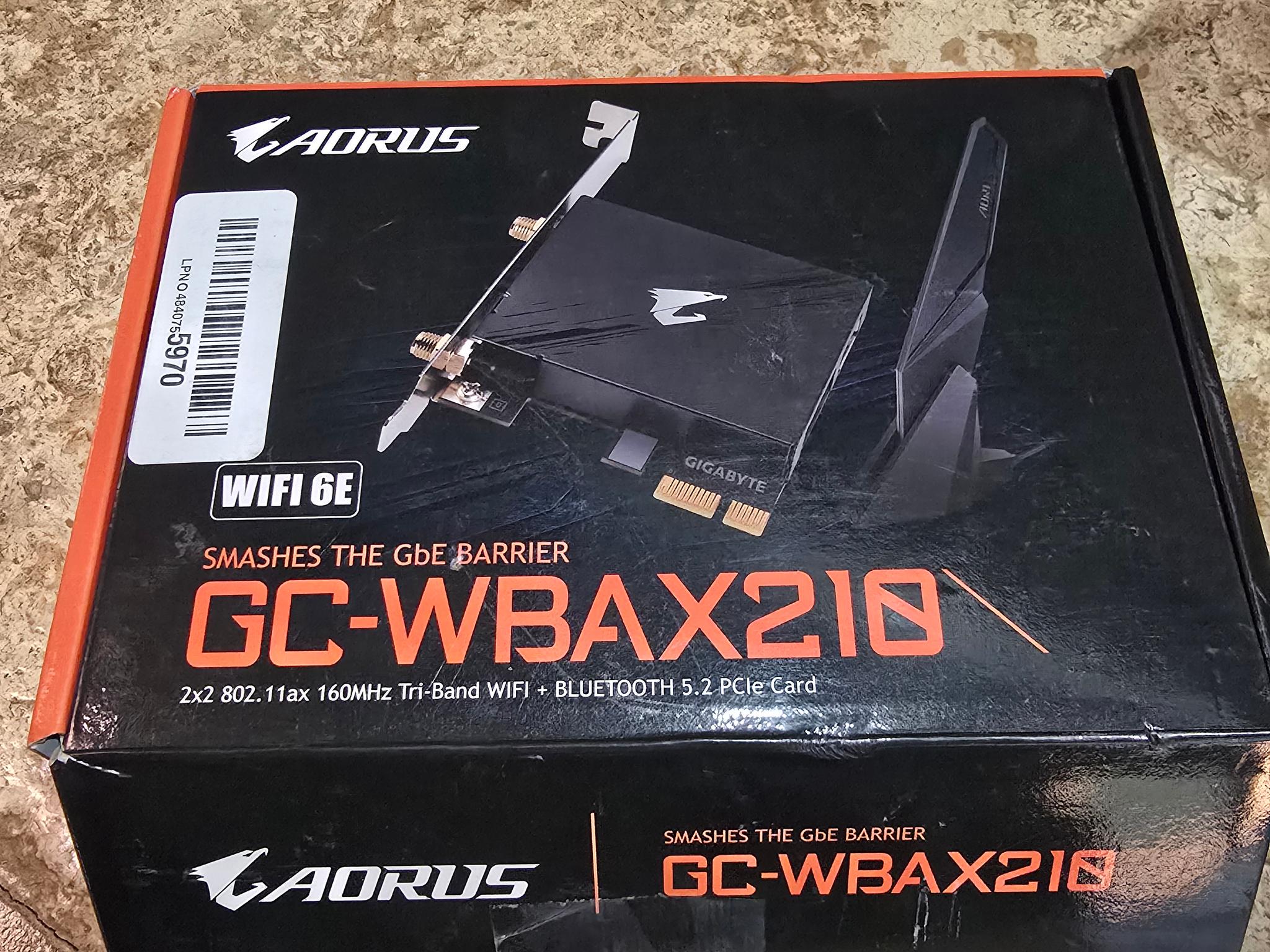 GIGABYTE AORUS WiFi 6E GC-WBAX210 2x2 802.11ax Tri-Band WiFi Bluetooth 5.2 PCIe Expansion Card