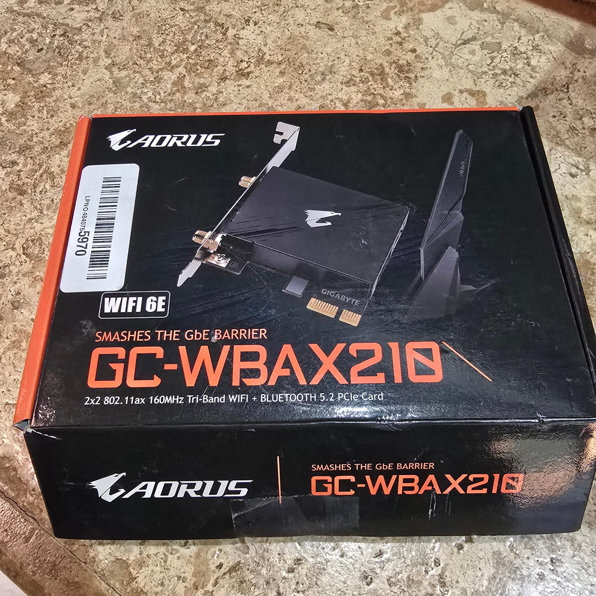 GIGABYTE AORUS WiFi 6E GC-WBAX210 2x2 802.11ax Tri-Band WiFi Bluetooth 5.2 PCIe Expansion Card