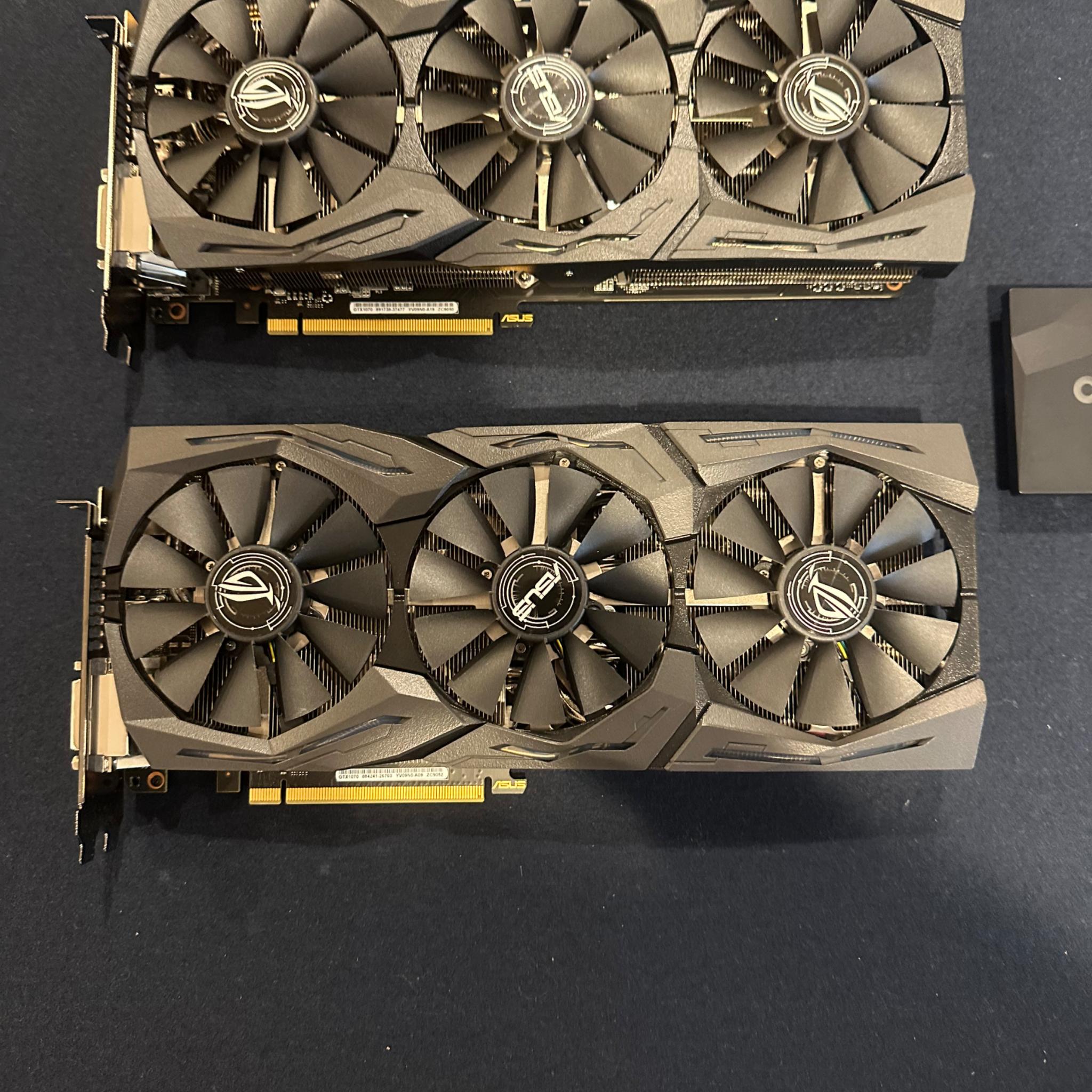 Asus ROG STRIX 1070ti 8gb (x2) SLI with Zotac Bridge