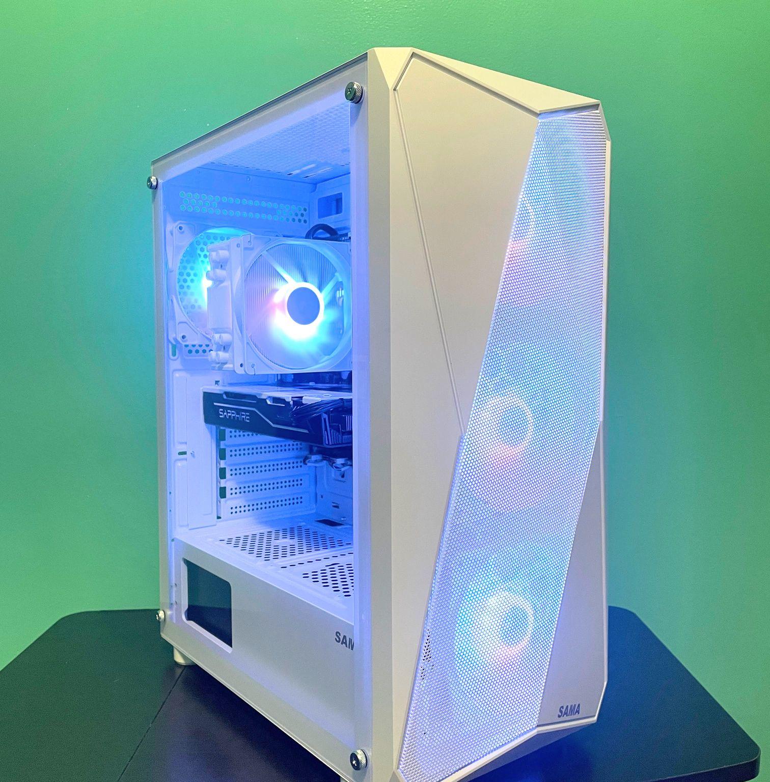 Frost White Budget Gaming PC | Intel i7 / AMD RX580 / 8GB / 1.1TB Win 11 Pro + Wi-Fi