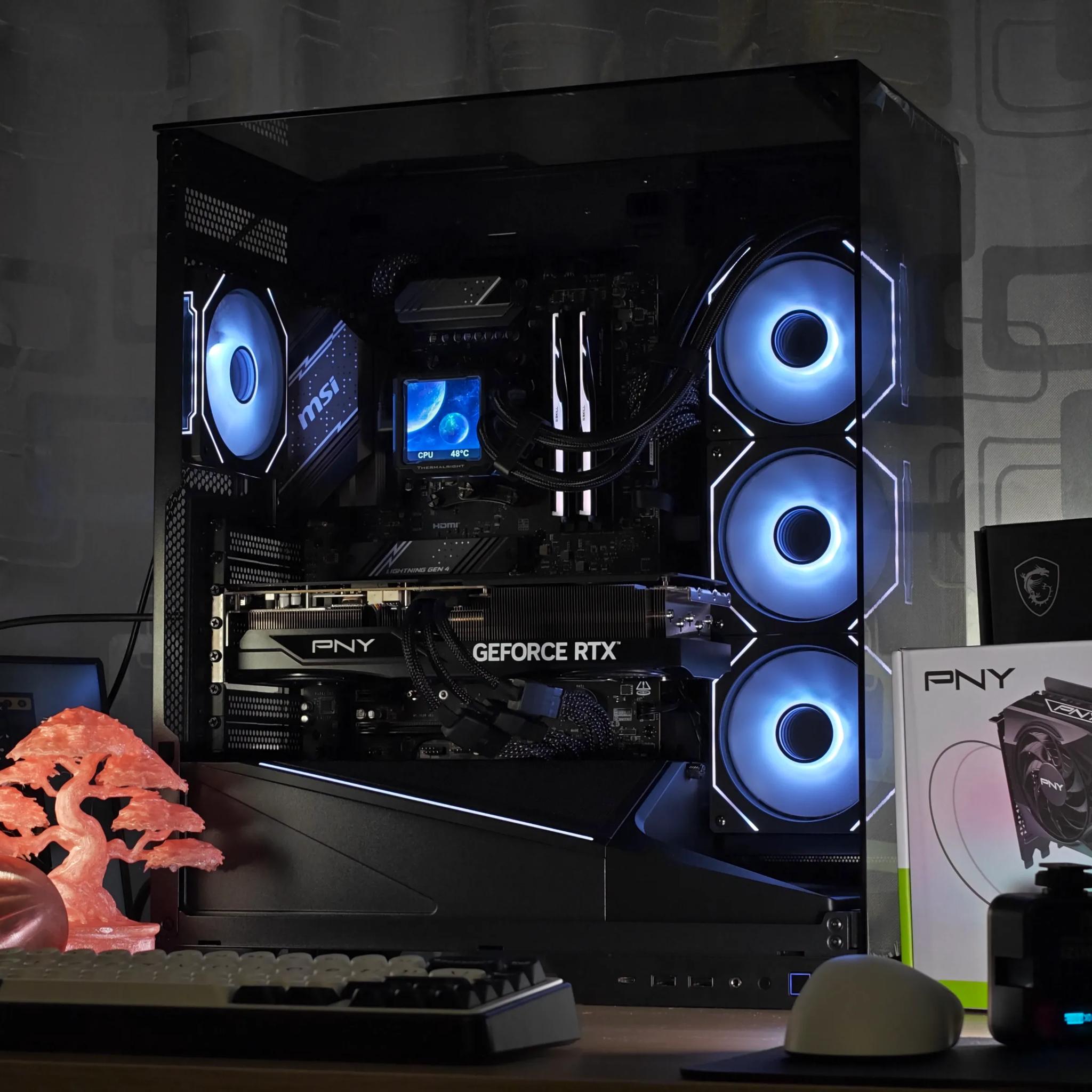 (NO GPU), Ryzen 9800X3D, 2TB NVMe, 32GB DDR5, 1050W PSU Gaming PC