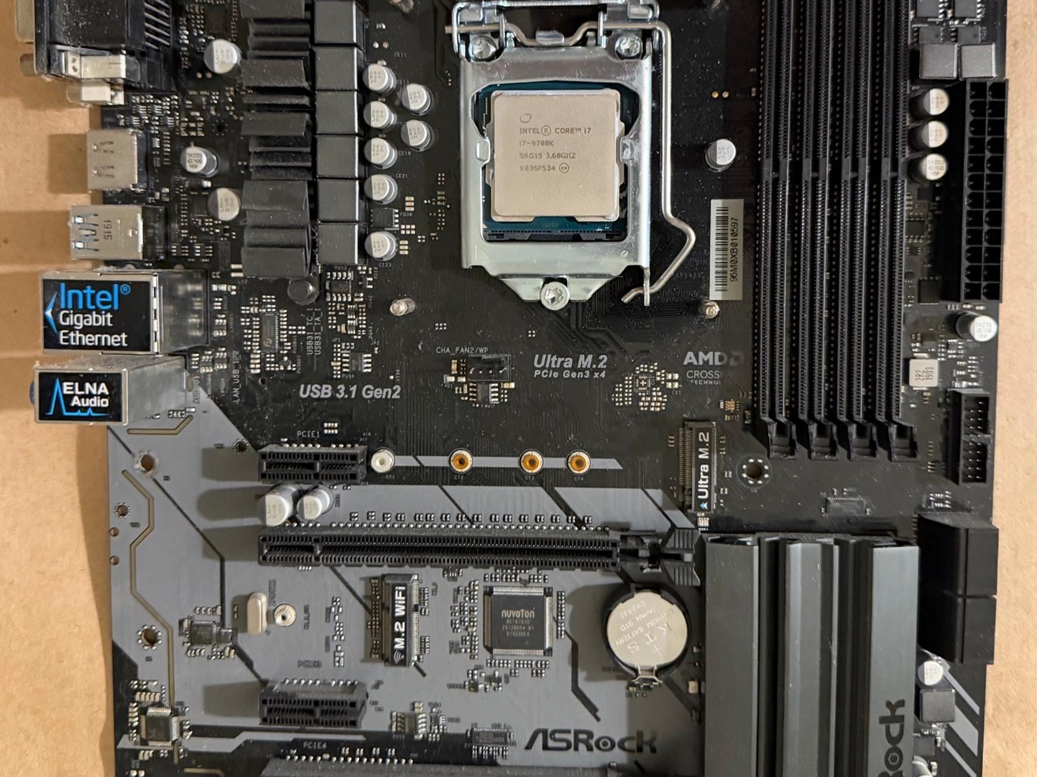 i7 9700k CPU + Asrock Z390 Pro4 Motherboard