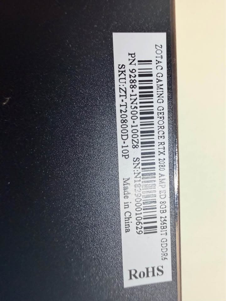 ZOTAC GeForce RTX 2080 8GB Graphics Card - For Parts or Repair