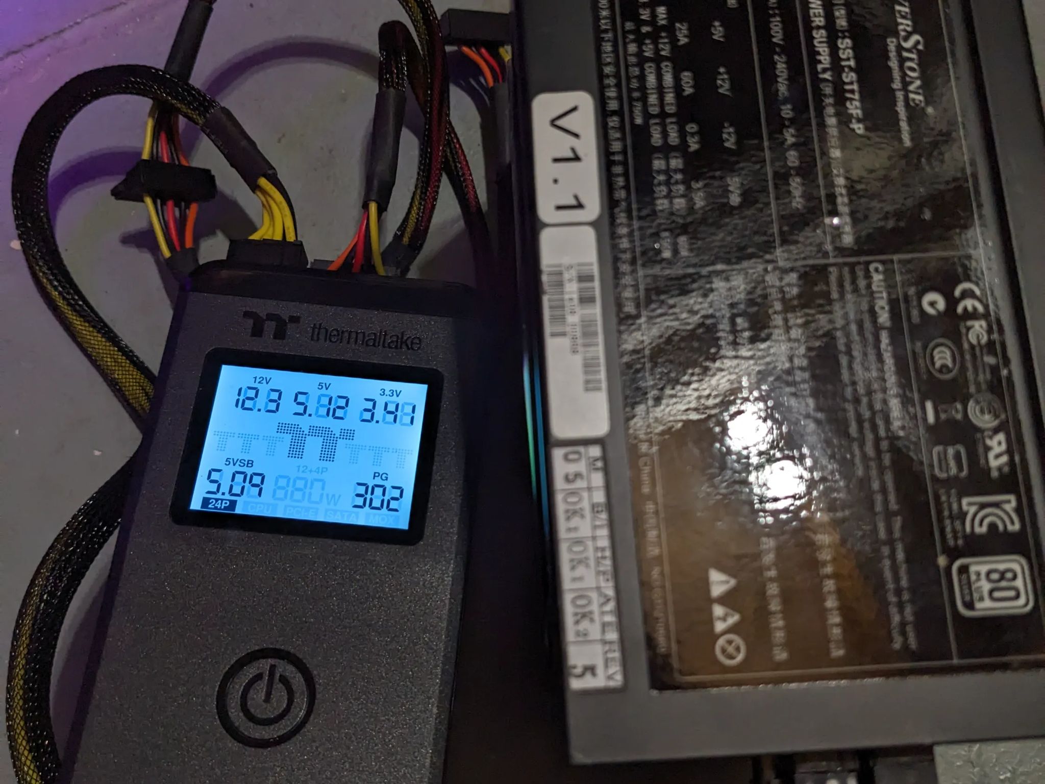 SilverStone SST-ST75F-P 750W Modular Power Supply w/ MB and SATA cables. Tested Working!