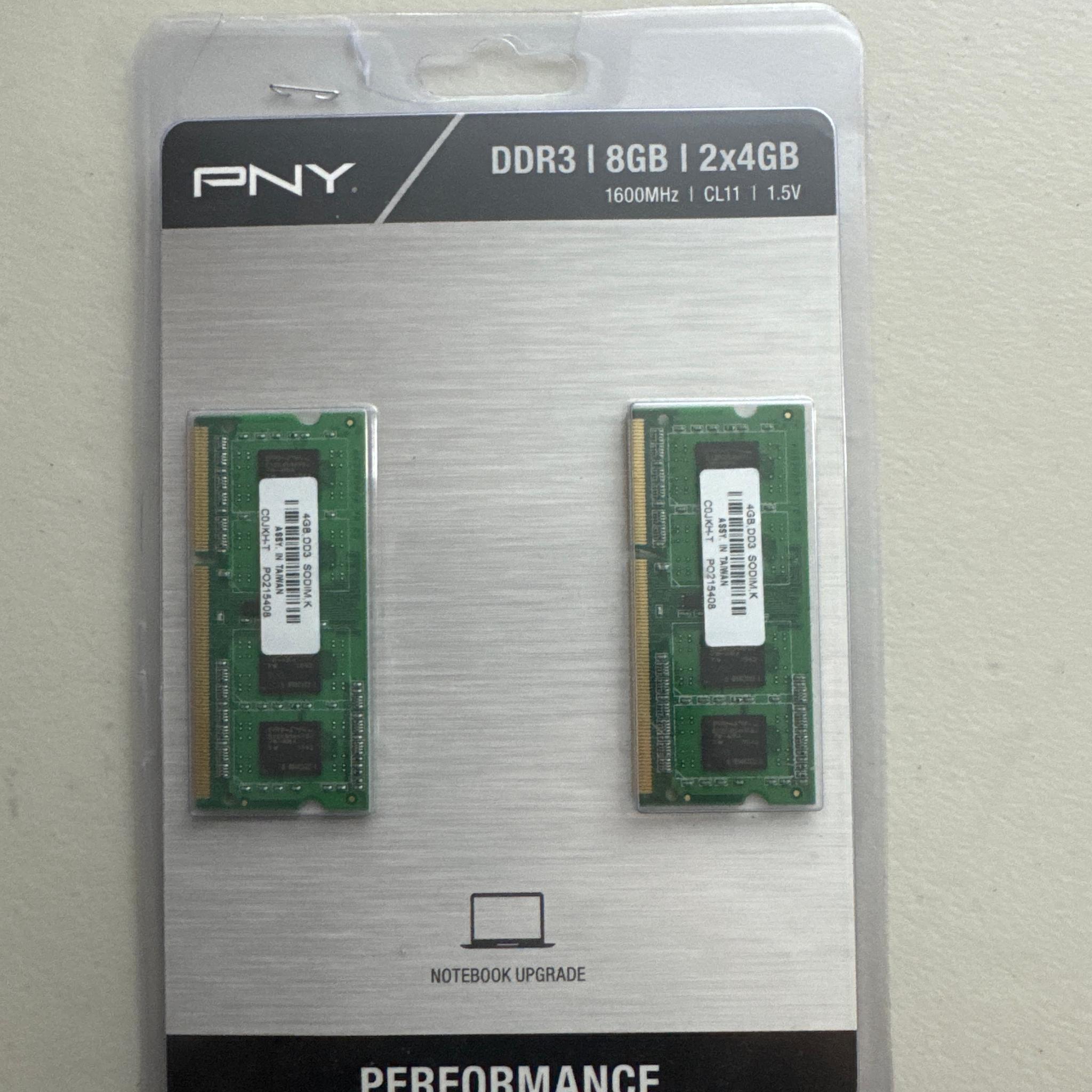 PNY DDR3 8GB 2x4GB laptop
