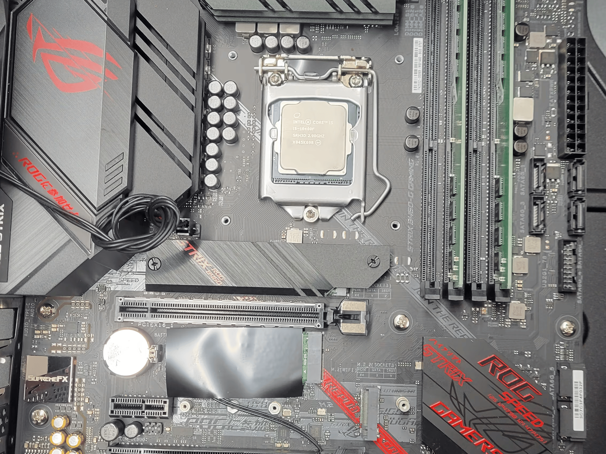 Core i5 10400F with b460 rog strix board
