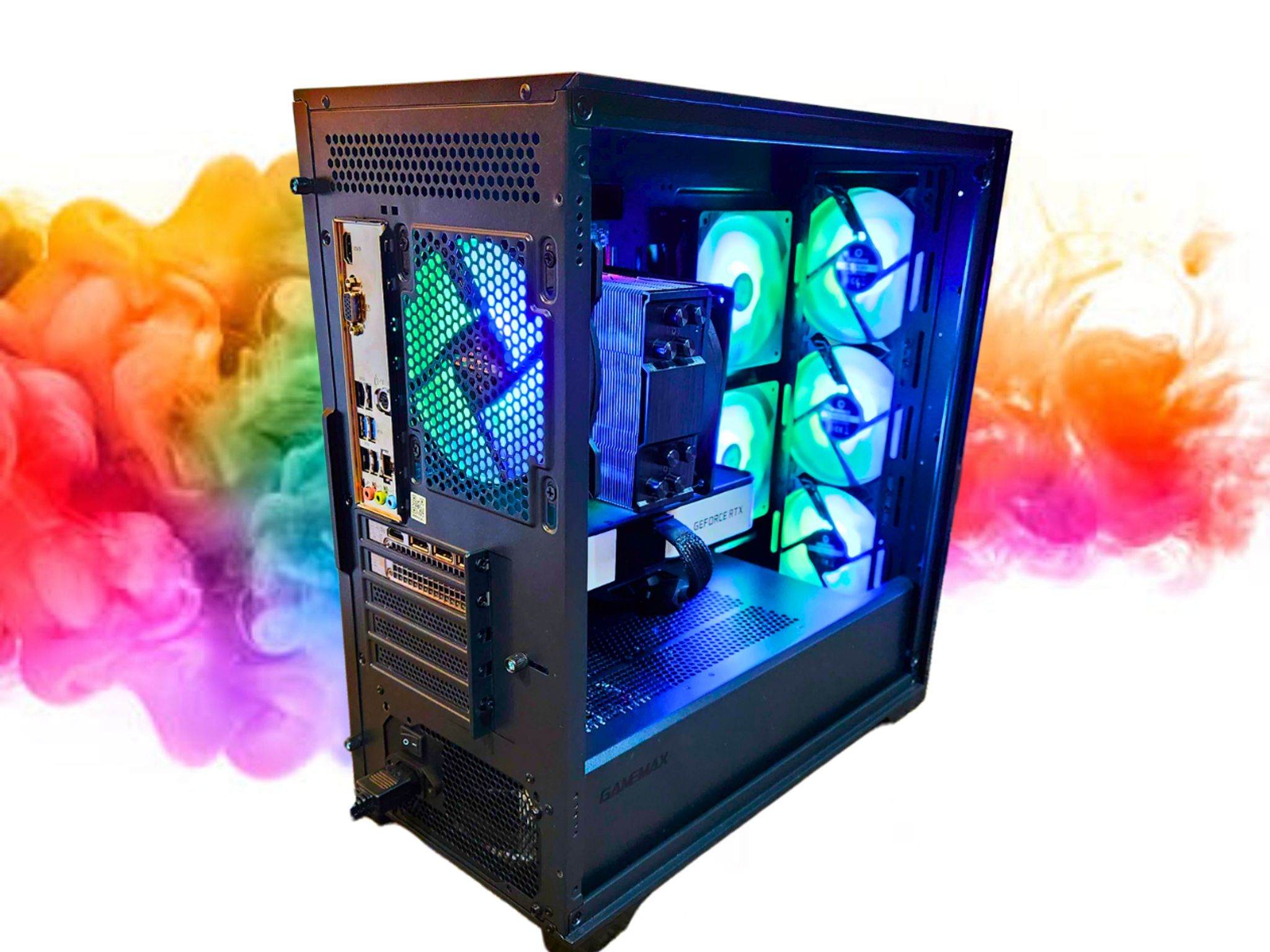 SALE: RTX 3060 TI + i5 11400 + 16GBs DDR4 RAM + 512GB SSD + 7 RGB Fans ( Black RGB Gaming PC )