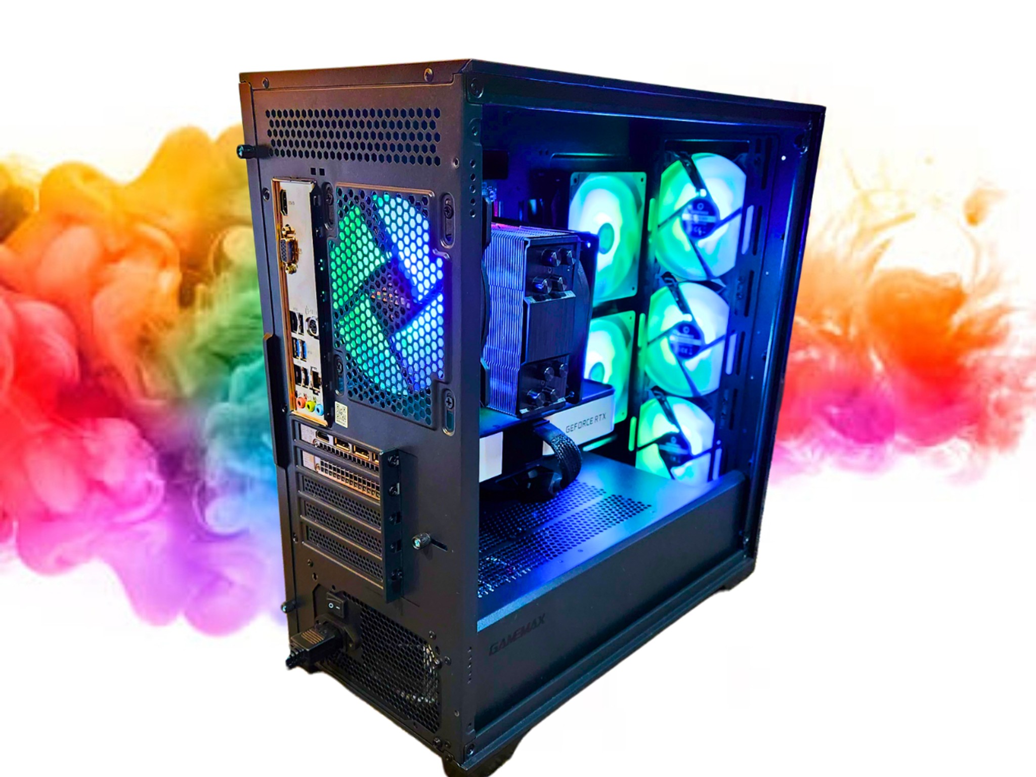 SALE: RTX 3060 TI + i5 11400 + 16GBs DDR4 RAM + 512GB SSD + 7 RGB Fans ( Black RGB Gaming PC )