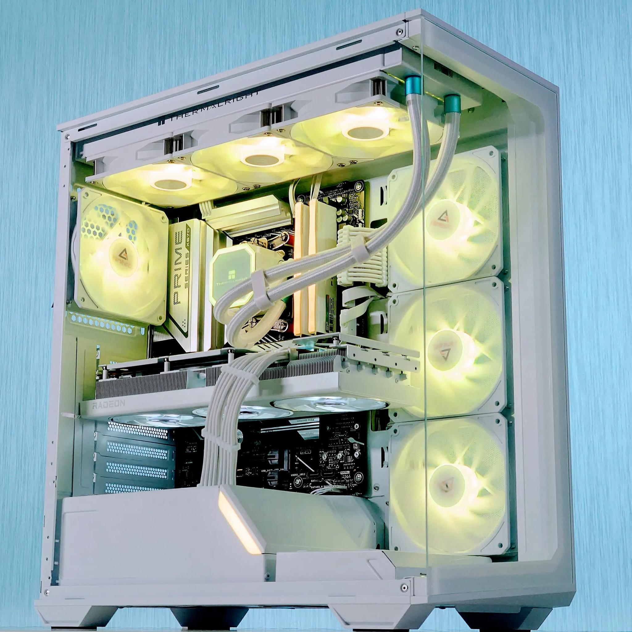 🧊❄️Icy Frost  Gaming PC🌬️AMD RX 7800 XT 16GB❄️AMD Ryzen 7 7700❄️32GB DDR5❄️1TB NVME