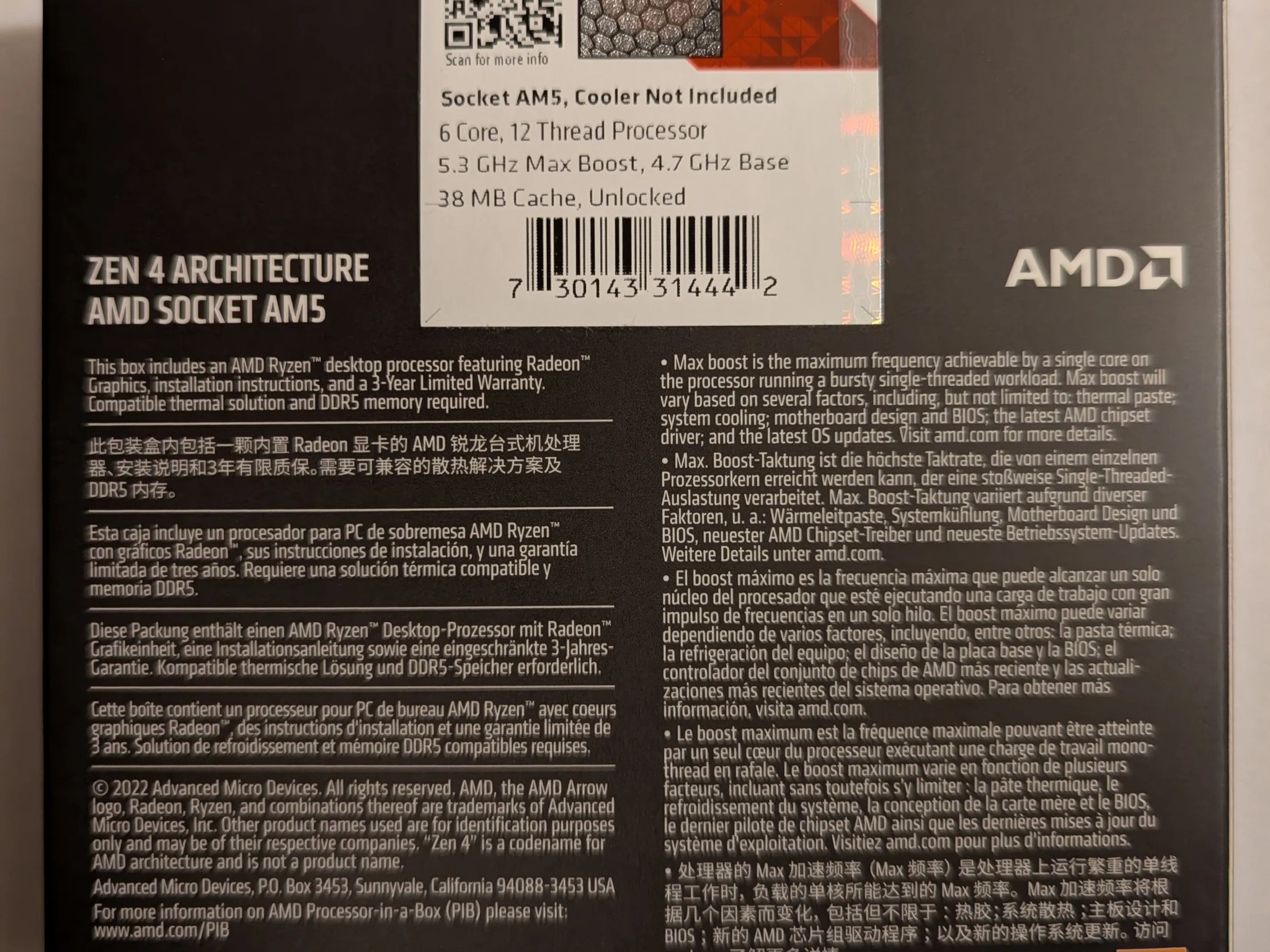 AMD Ryzen 5 7600X + MSI Pro B650-S WIFI + G.Skill Flare X5 32GB DDR5 6000MT/s Bundle All Brand New
