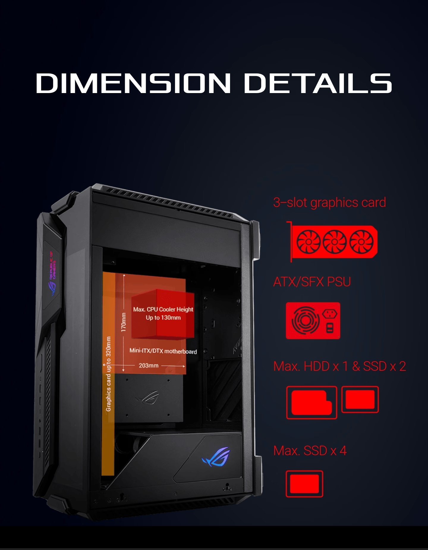 BNIB ASUS ROG Z11 Mini-ITX/DTX Mid-Tower PC Gaming Case.