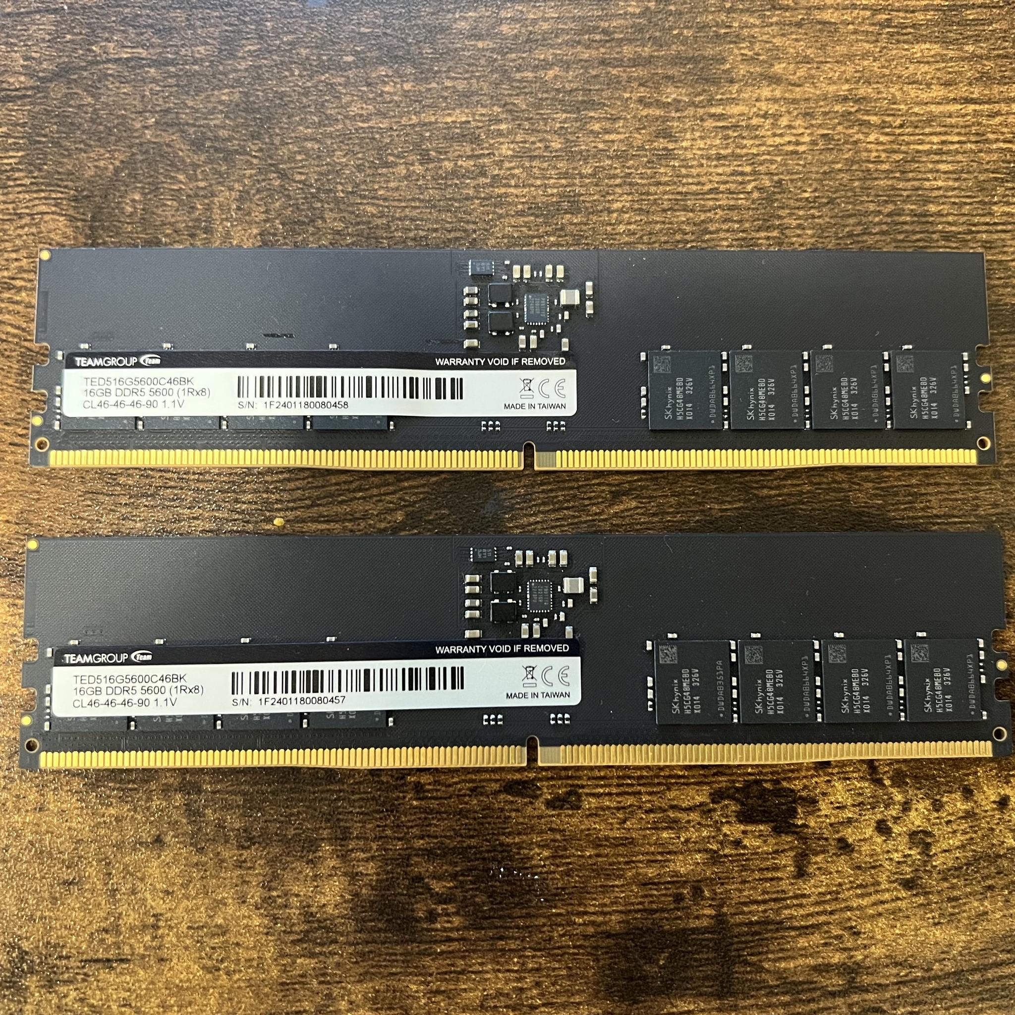 32GB (2x16GB) DDR5-5600MHz CL46 TeamGroup Elite RAM