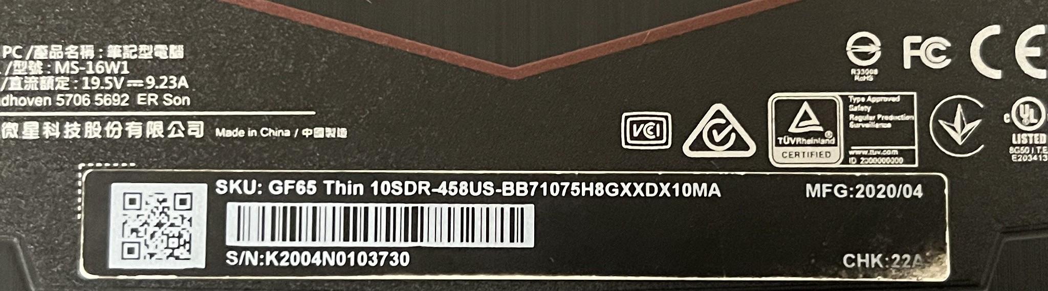 MSI Gaming Laptop | I7-10750H | 1660TI | 16GBs of RAM | 512 GB NVME |