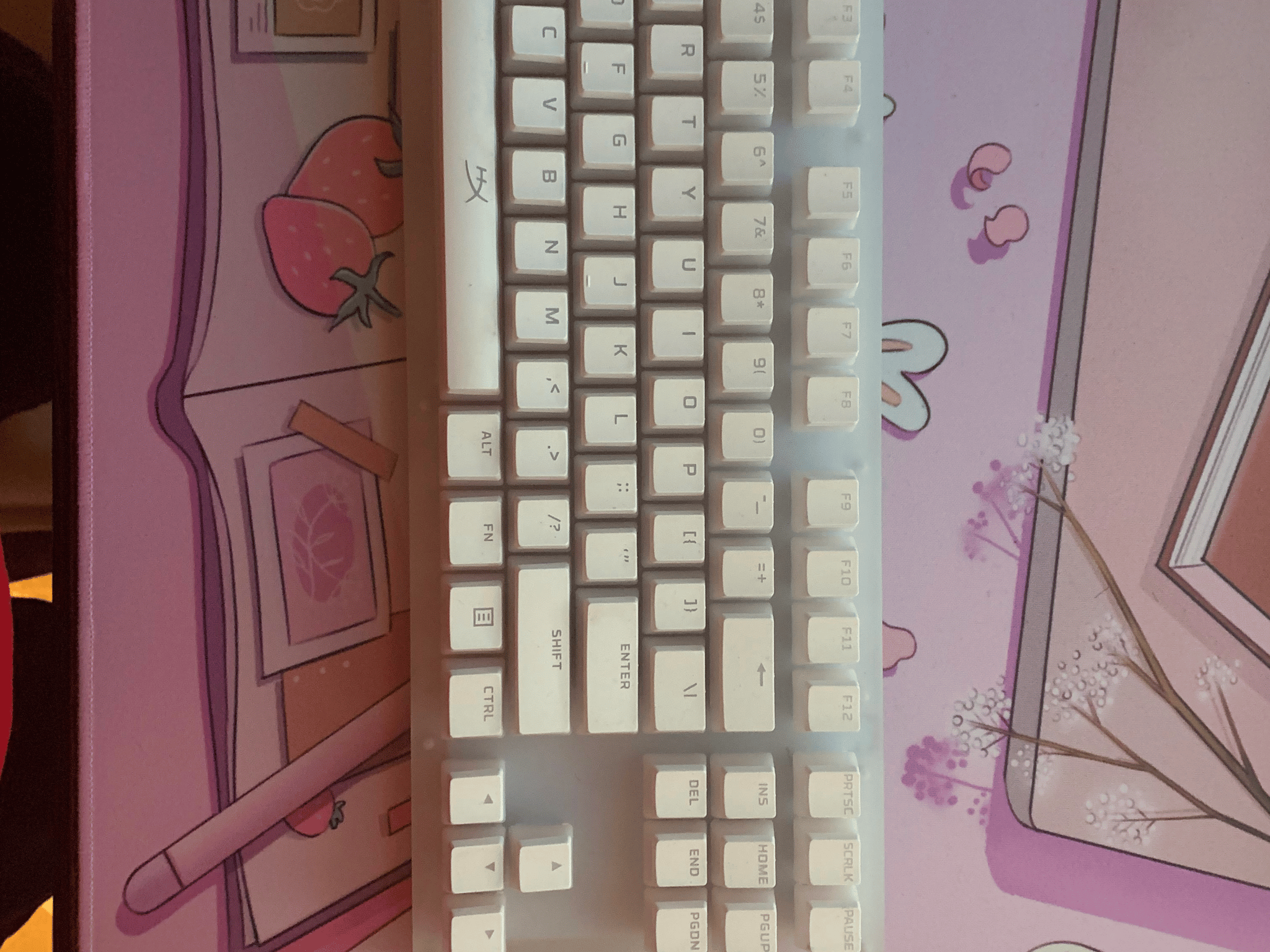 Wormier K87 Glazed RGB Keyboard w/ HyperX White Pudding Keycaps