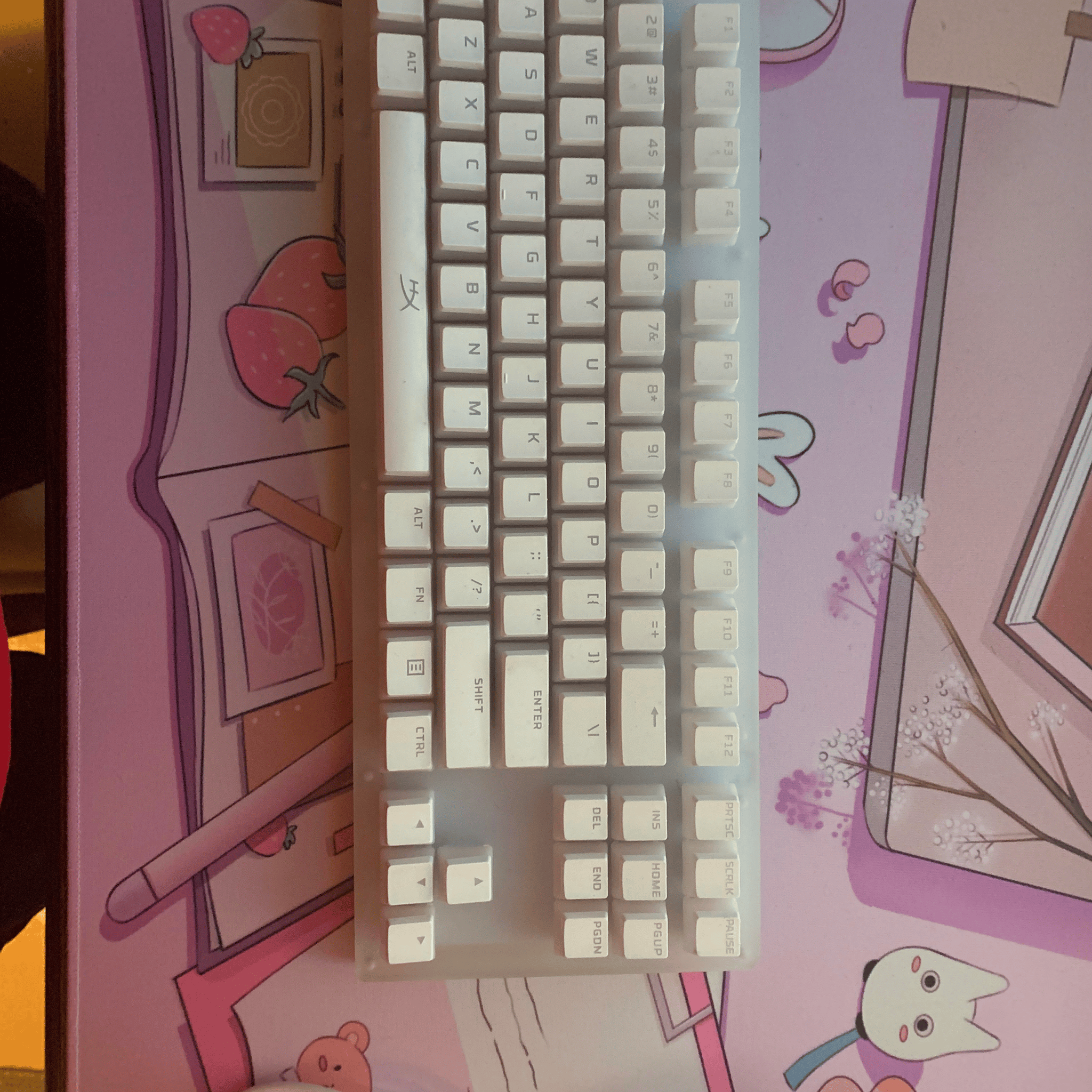 Wormier K87 Glazed RGB Keyboard w/ HyperX White Pudding Keycaps