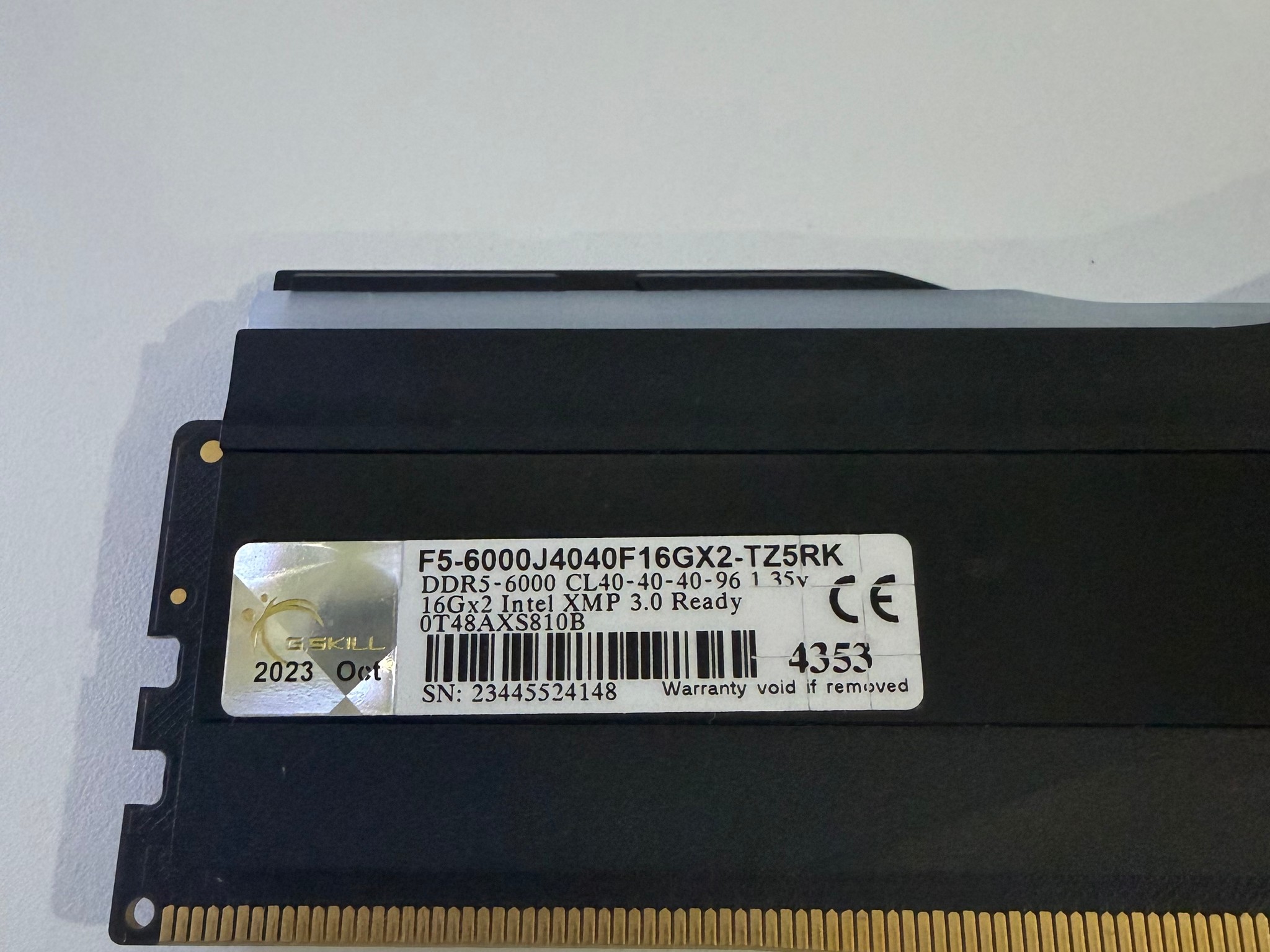 G.skill Trident Z5 RGB Series DDR5 16GB (1x16GB) 6000 MHz *For Parts*