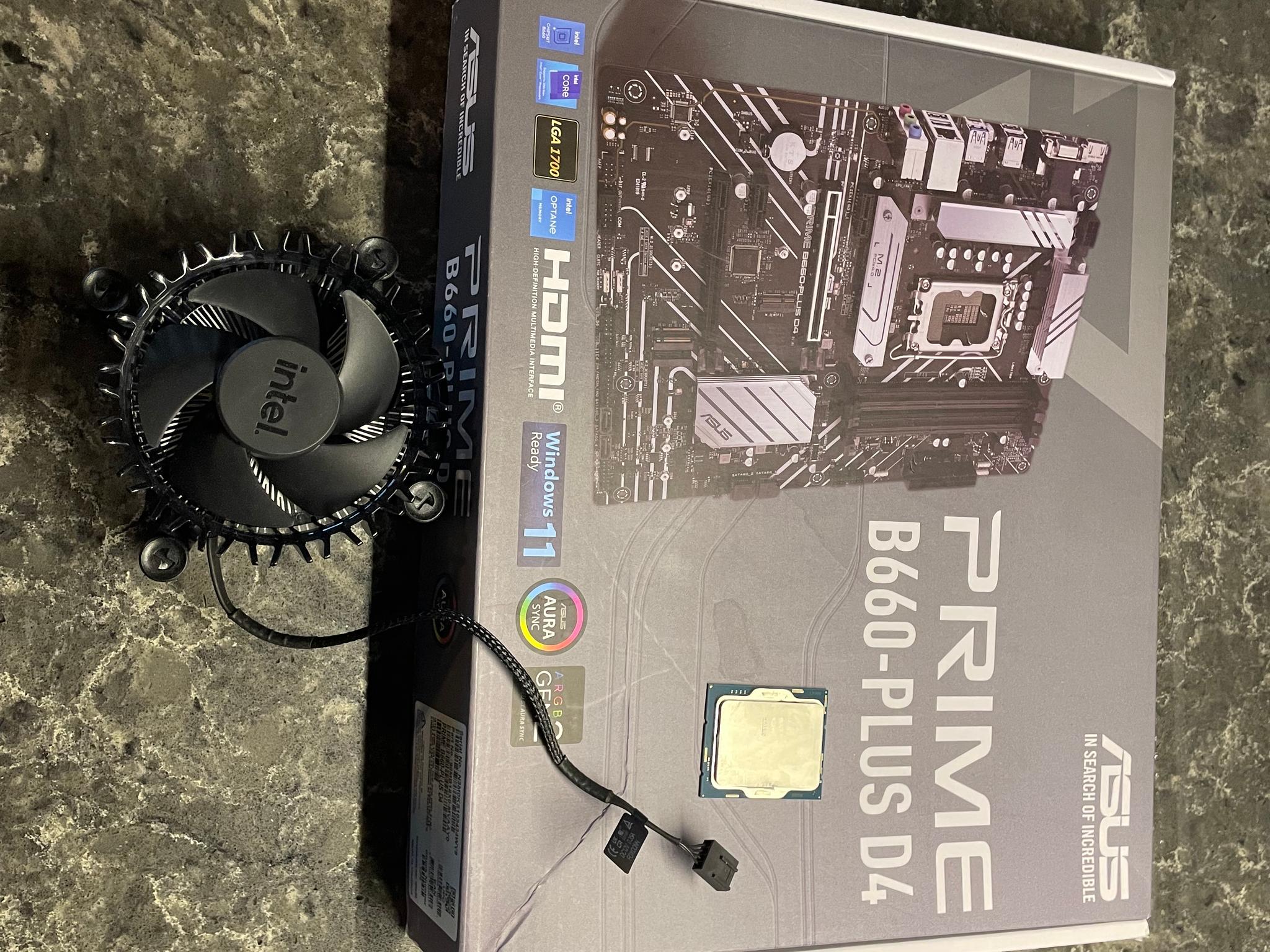Motherboard combo- Intel i3-12100f | Stock cooler | Asus Prime B660-Plus D4