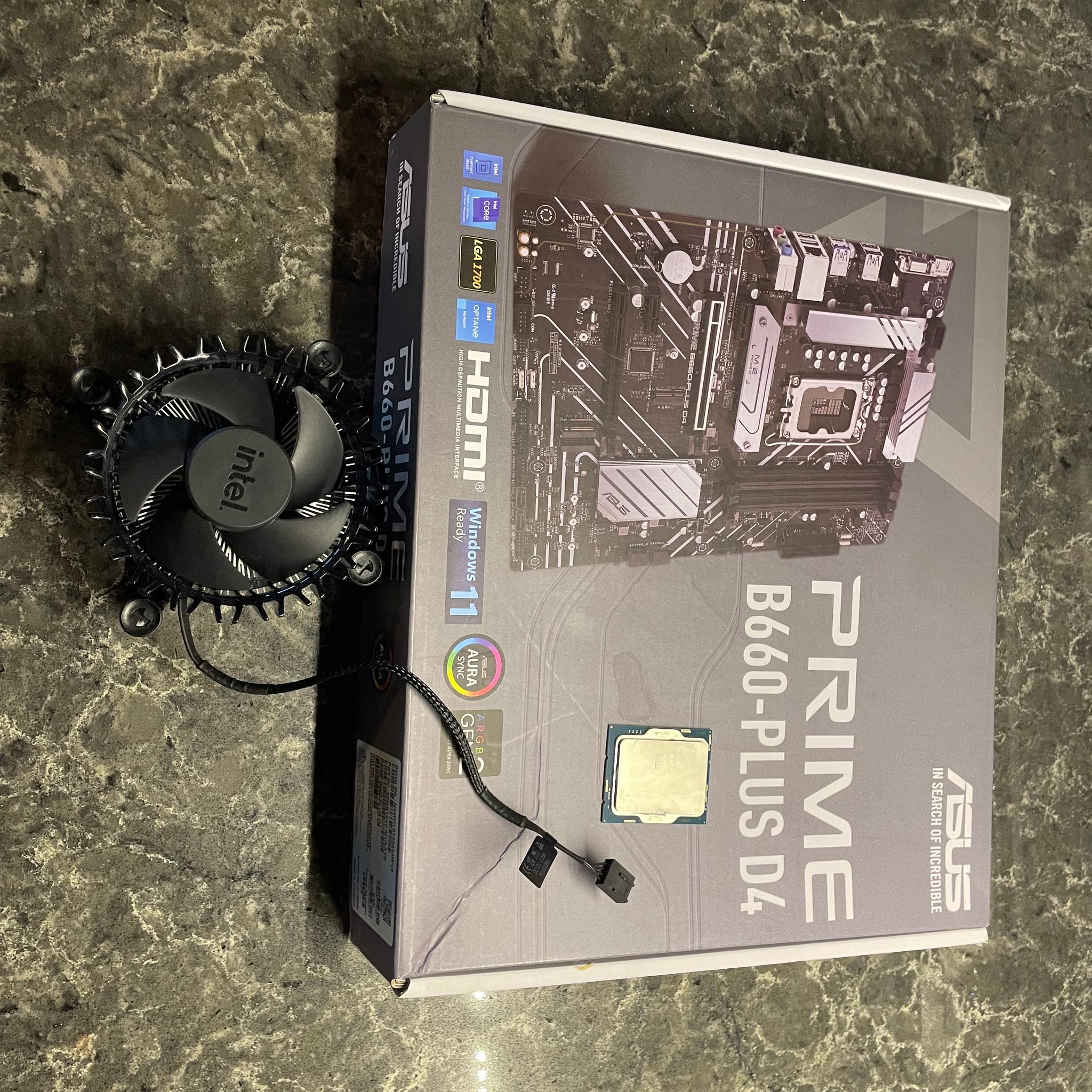 Motherboard combo- Intel i3-12100f | Stock cooler | Asus Prime B660-Plus D4