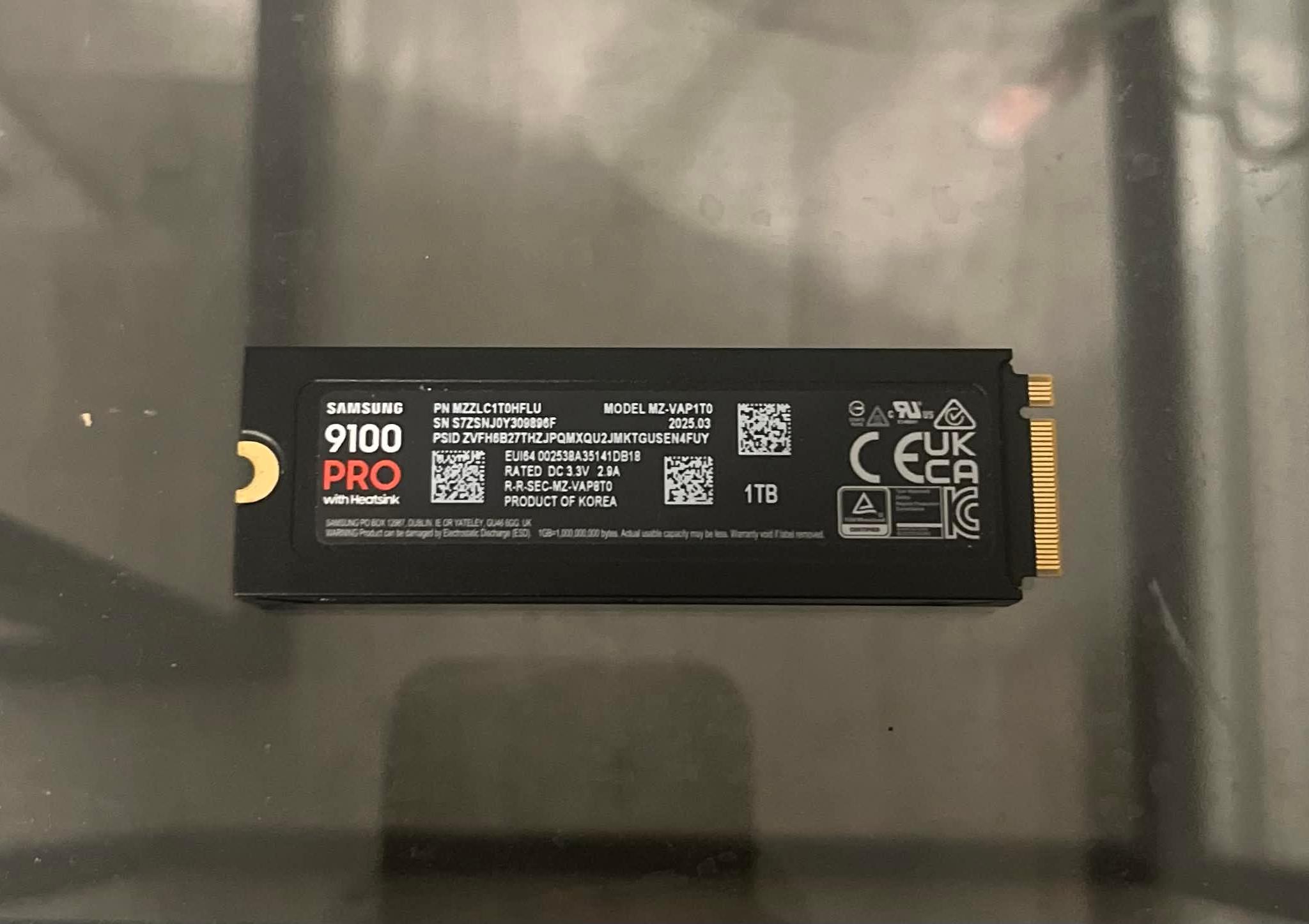 Samsung 9100 PRO 1TB NVMe M.2 with Heatsink Gen 5x4