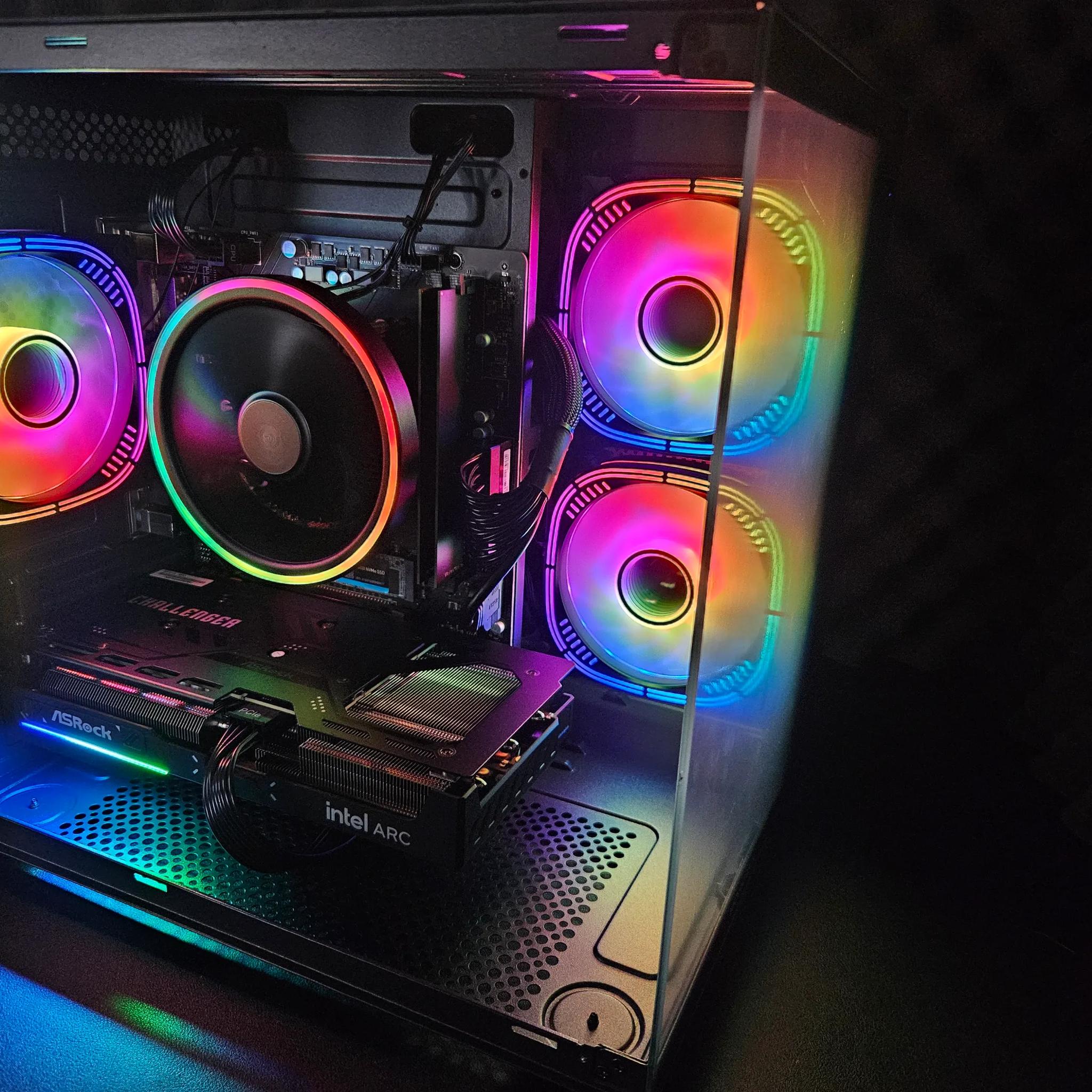 Dark side gaming rig Ryzen 5 / 32GB DDR4/ 1TB SSD / Intel Arc B570