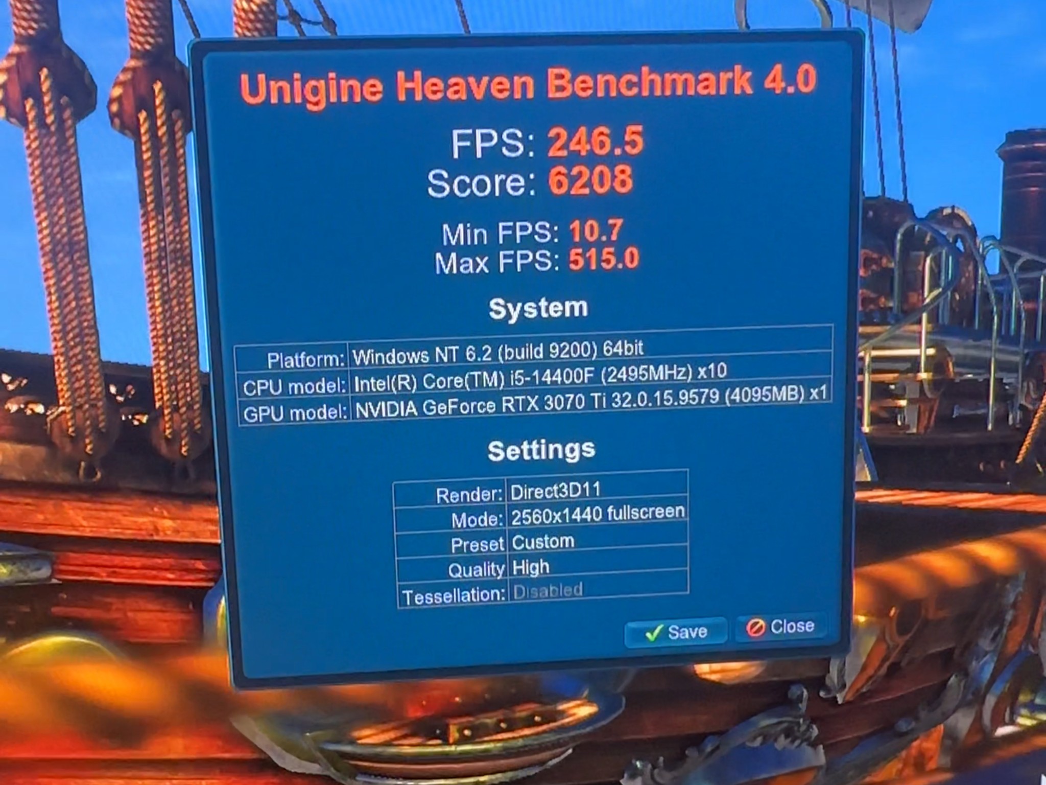 HIGH 1440p - RTX 3070 Ti + i5-14400F - 32 GB DDR5 - 1 TB Storage