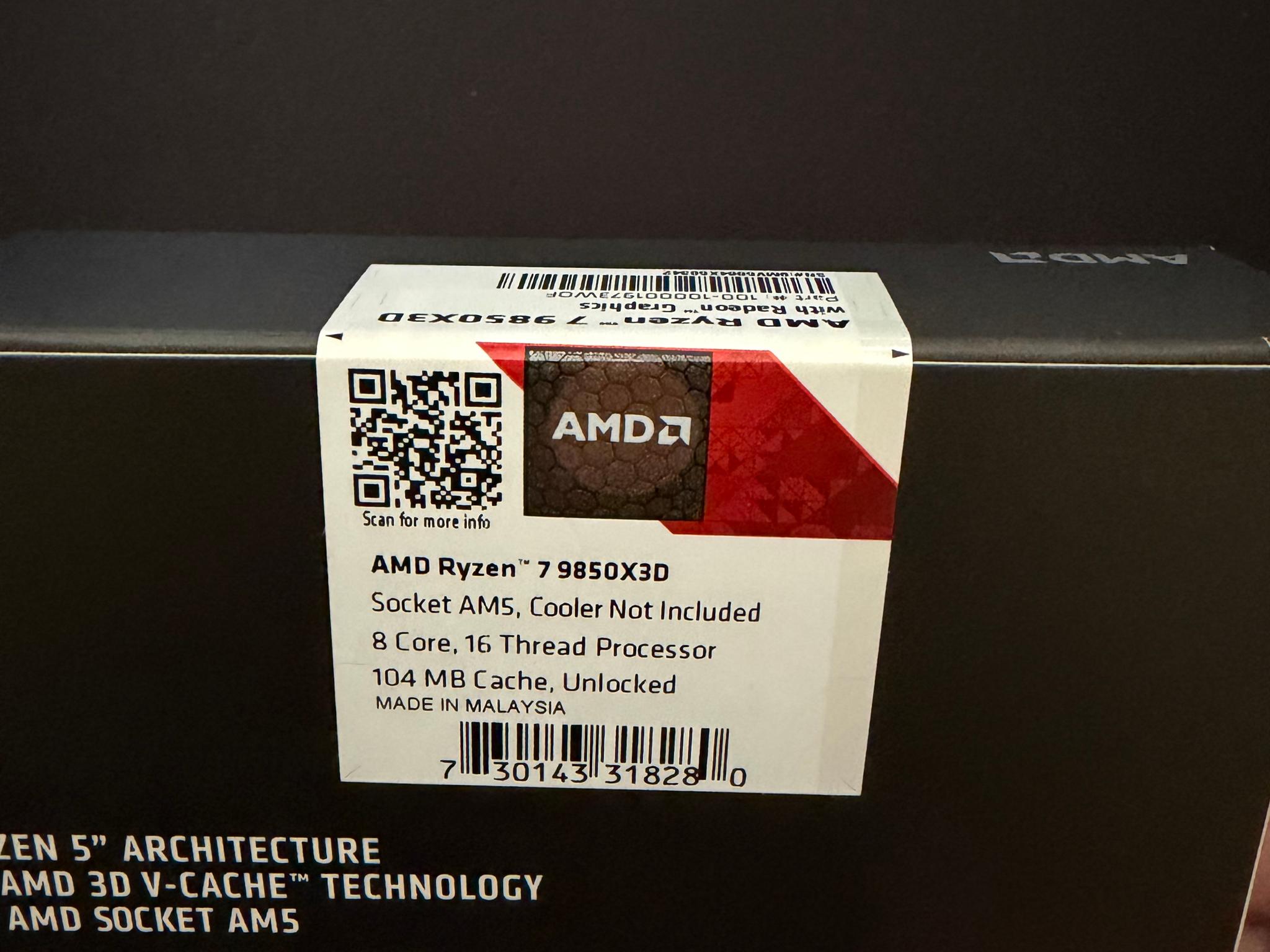 AMD Ryzen 7 9850X3D 8-Core, 16-Thread Zen 5 AM5 CPU Processor
