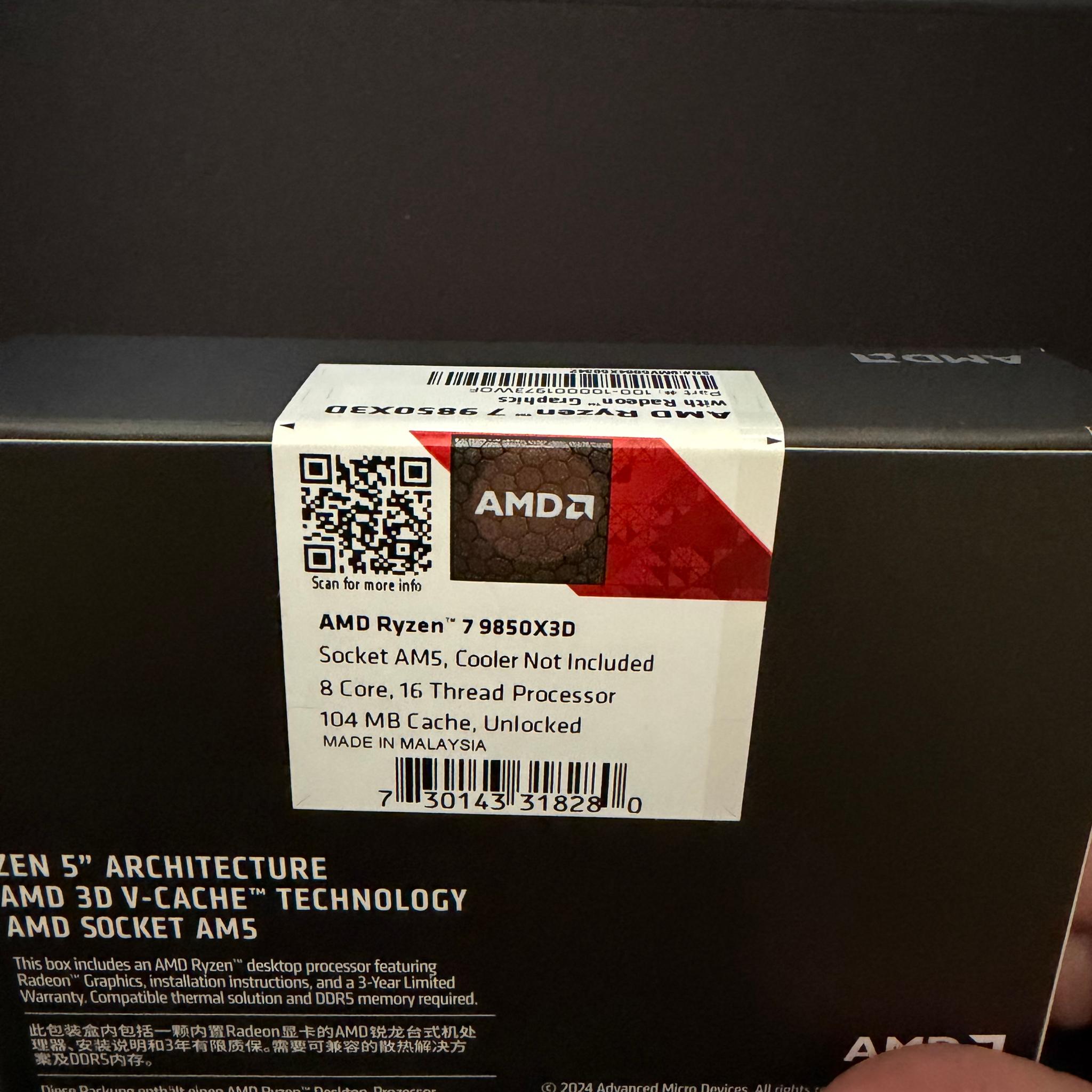 AMD Ryzen 7 9850X3D 8-Core, 16-Thread Zen 5 AM5 CPU Processor