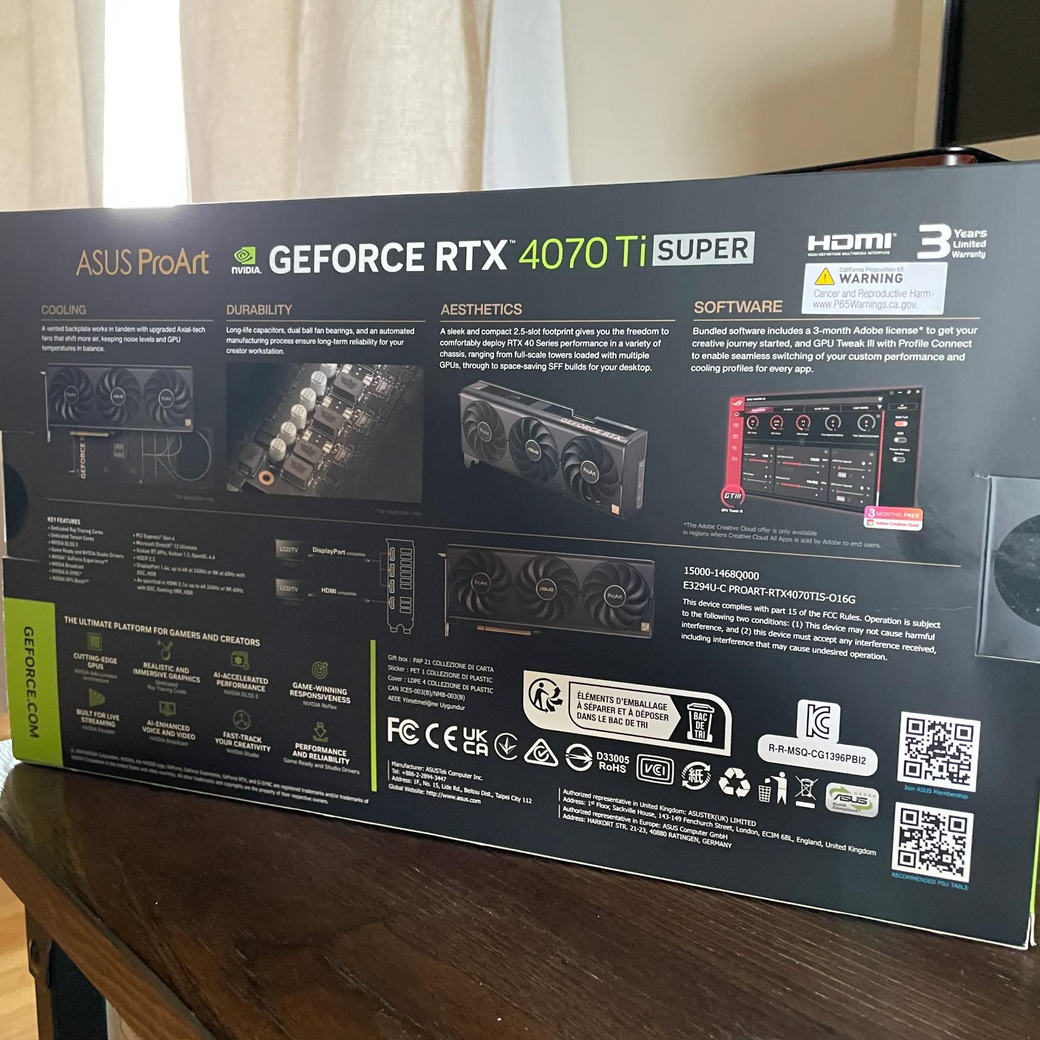 Asus Proart RTX 4070 Ti Super 16 GB